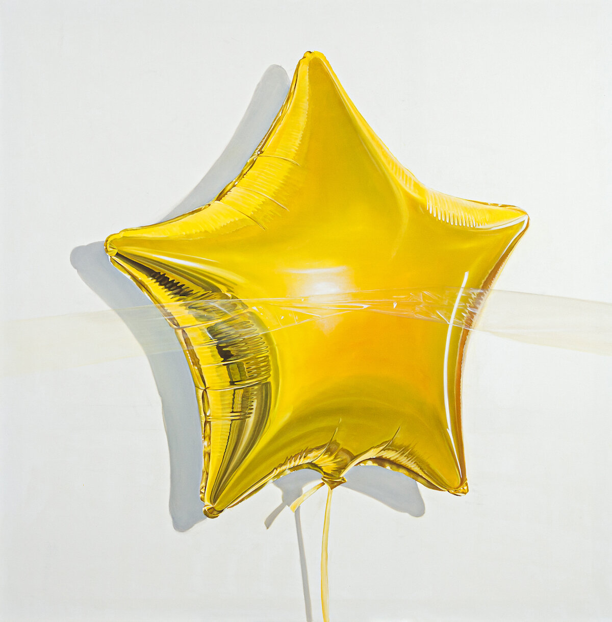Yellow balloon with tape, canvas, oil, 140x140cm, 2020.jpg
