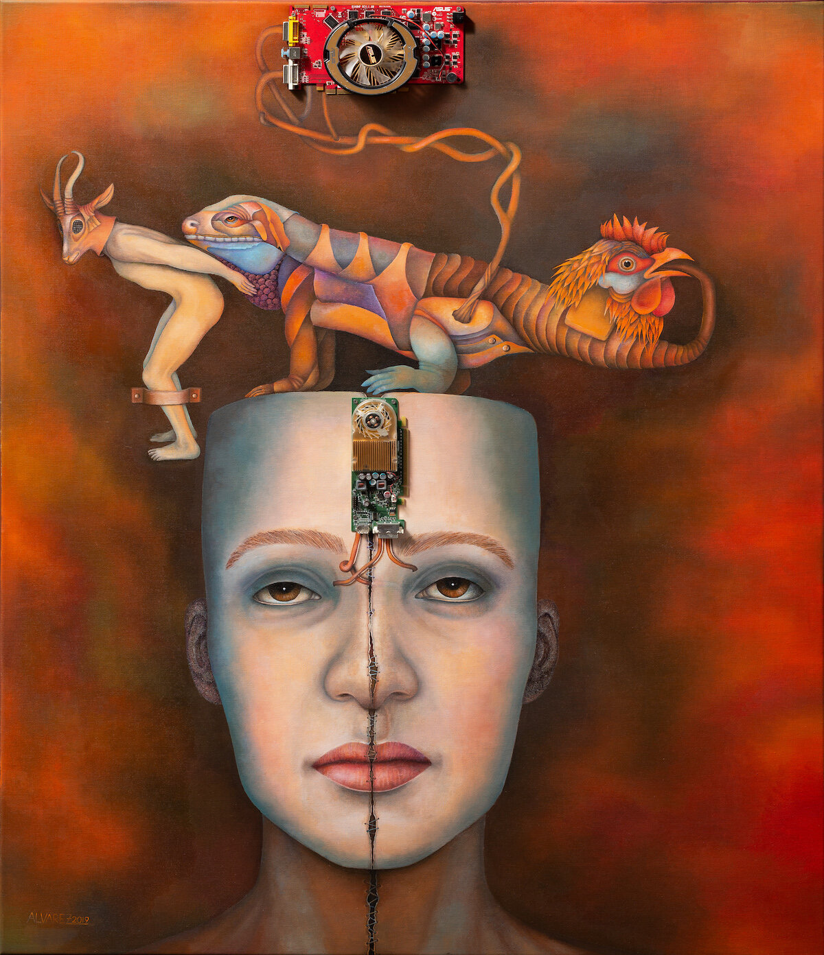 Cada cabeza es un mundo!-2019-Oil on canvas_objects-126x146x9cm.jpg