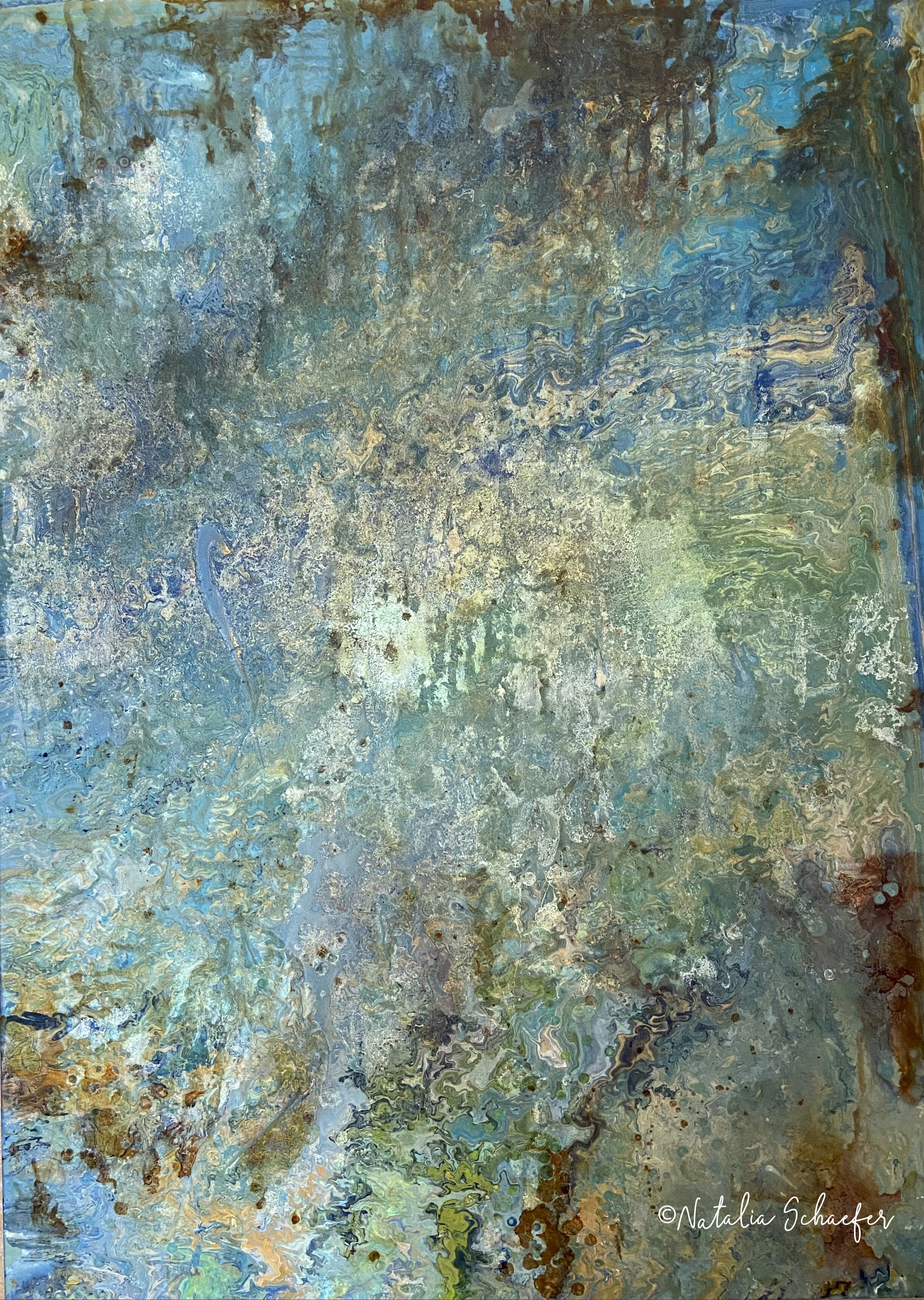 Follow the flow - Undertow / mixed media on canvas / 100 x 140 cm
