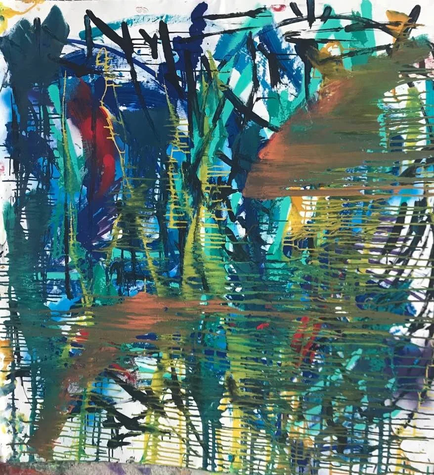 untitled, mixed media on cancas 128x128 cm