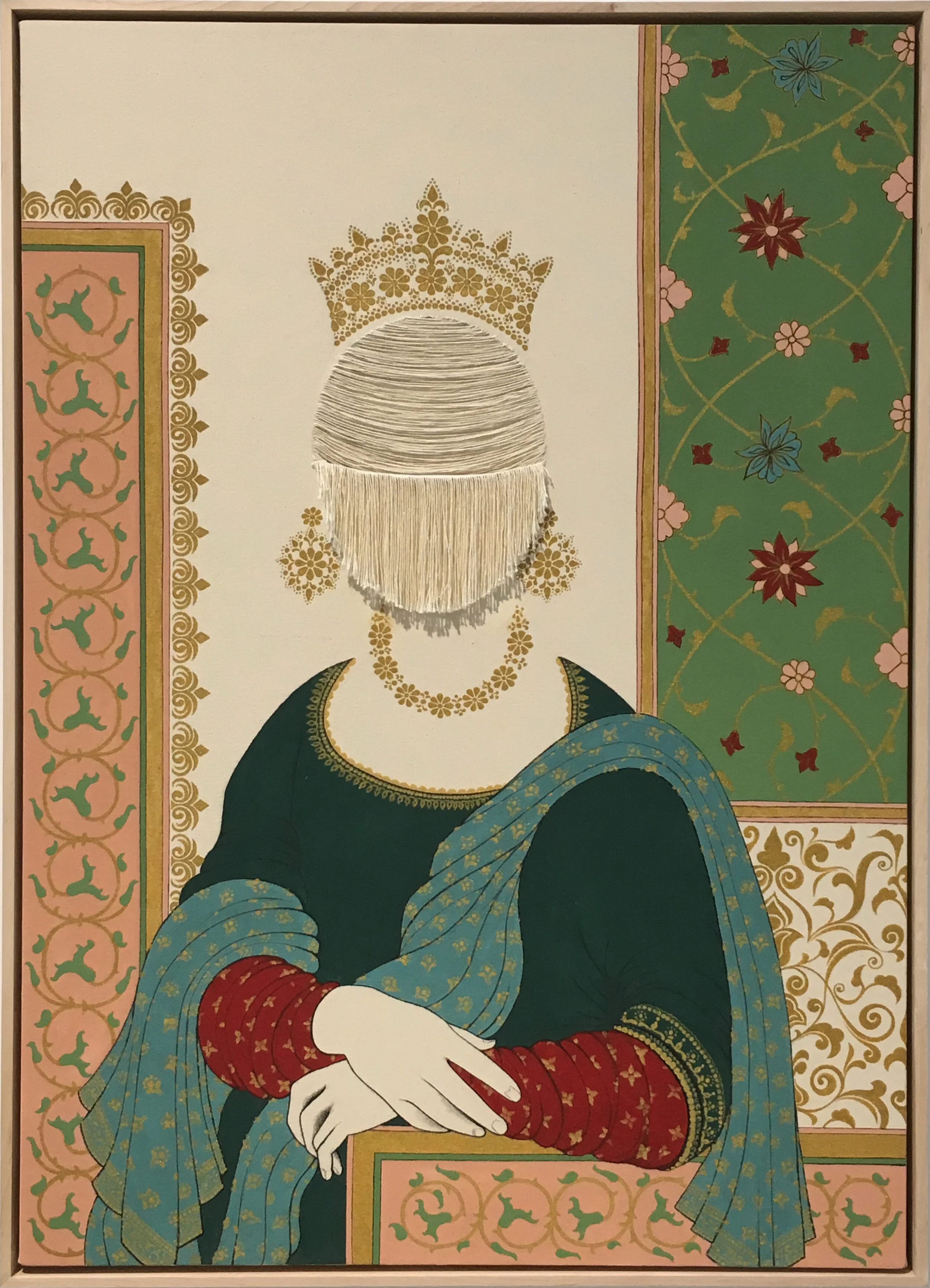 Keep smiling my lady, the world will smile back one day/ Acrylic on Canvas/ 42x30 inches