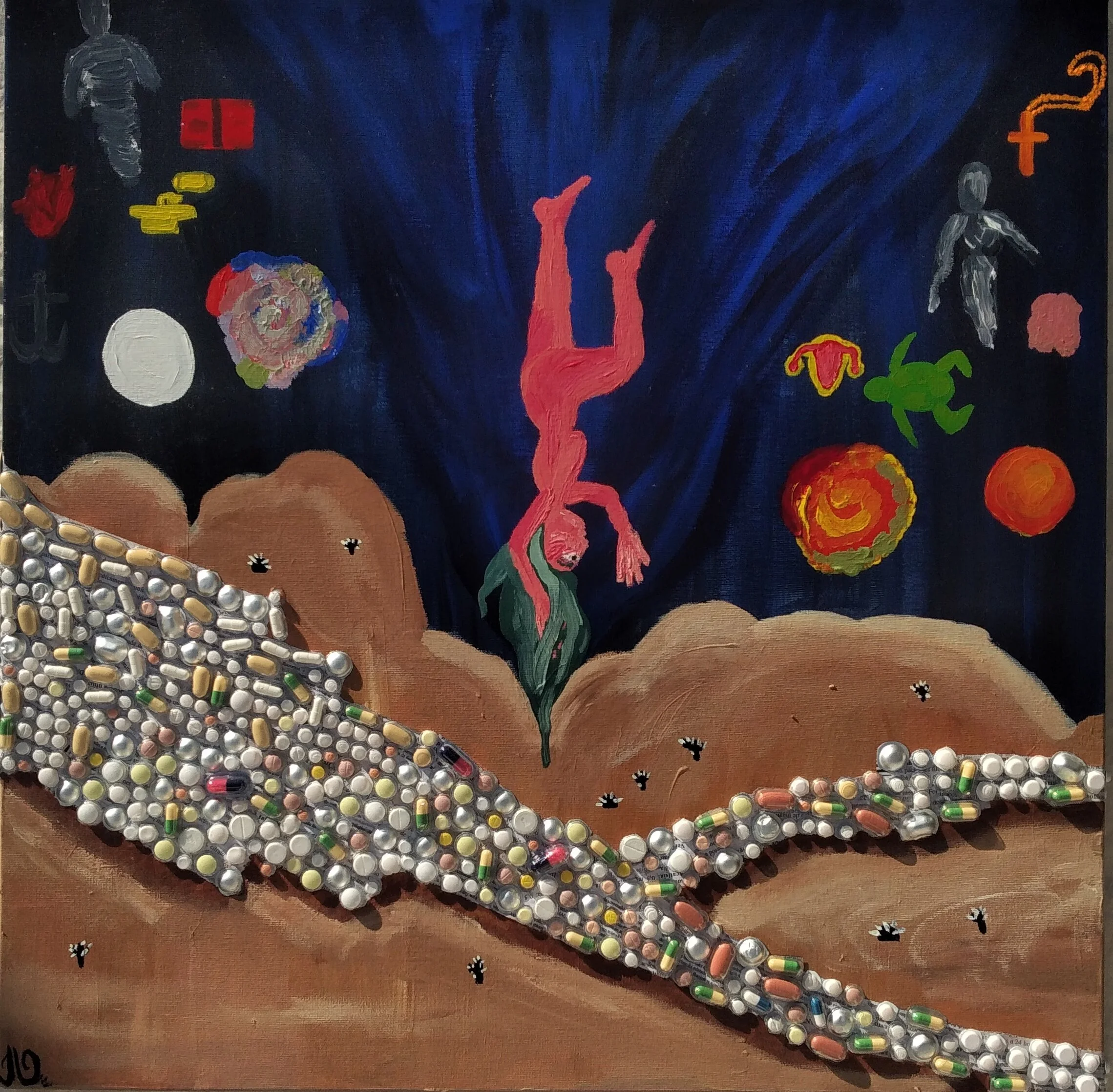 "Deserto da correnteza do sentir"acrylic paint 60x60cm canvas 2021