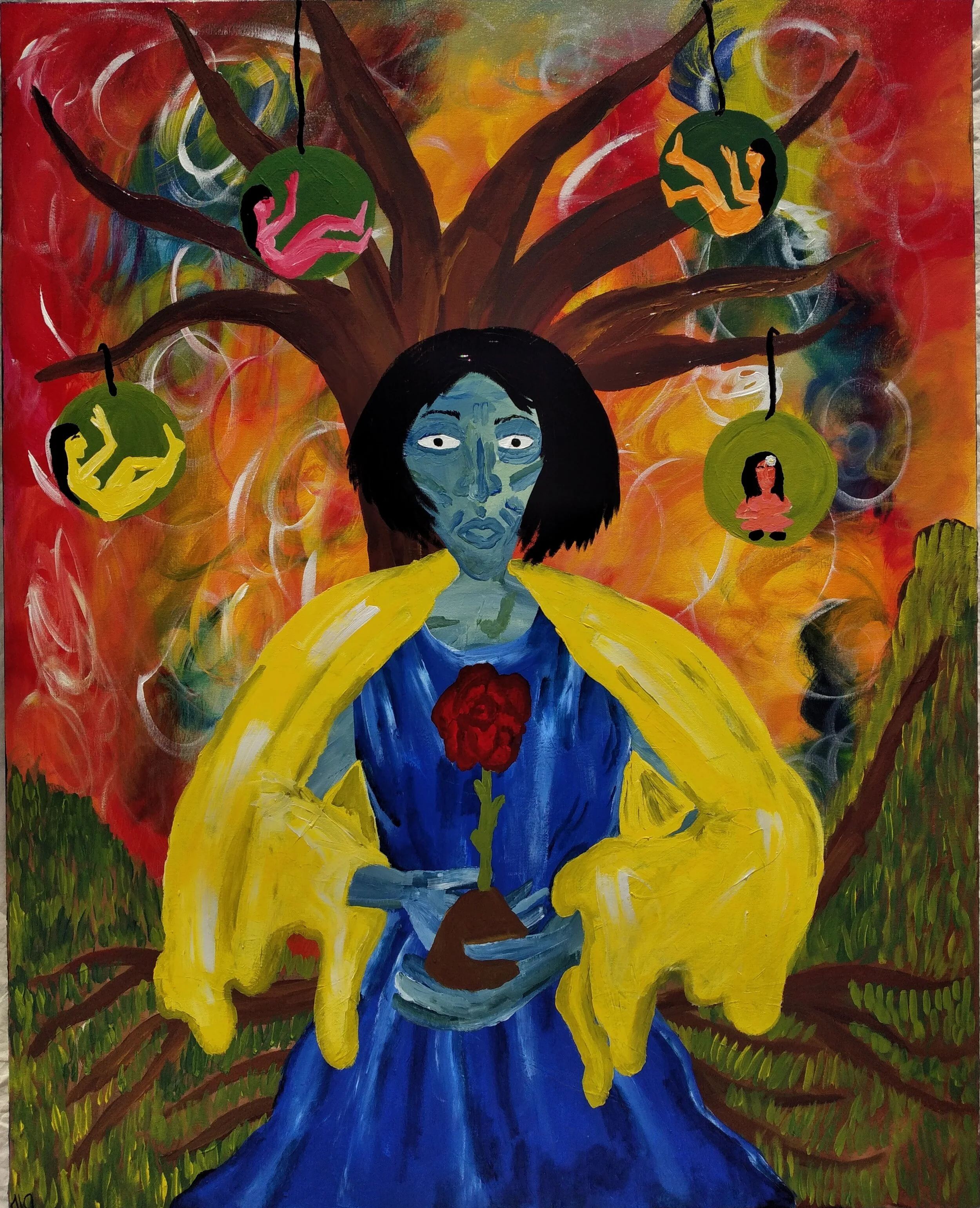 "Rosa da vida"acrylic paint 80x100cm canvas 2021