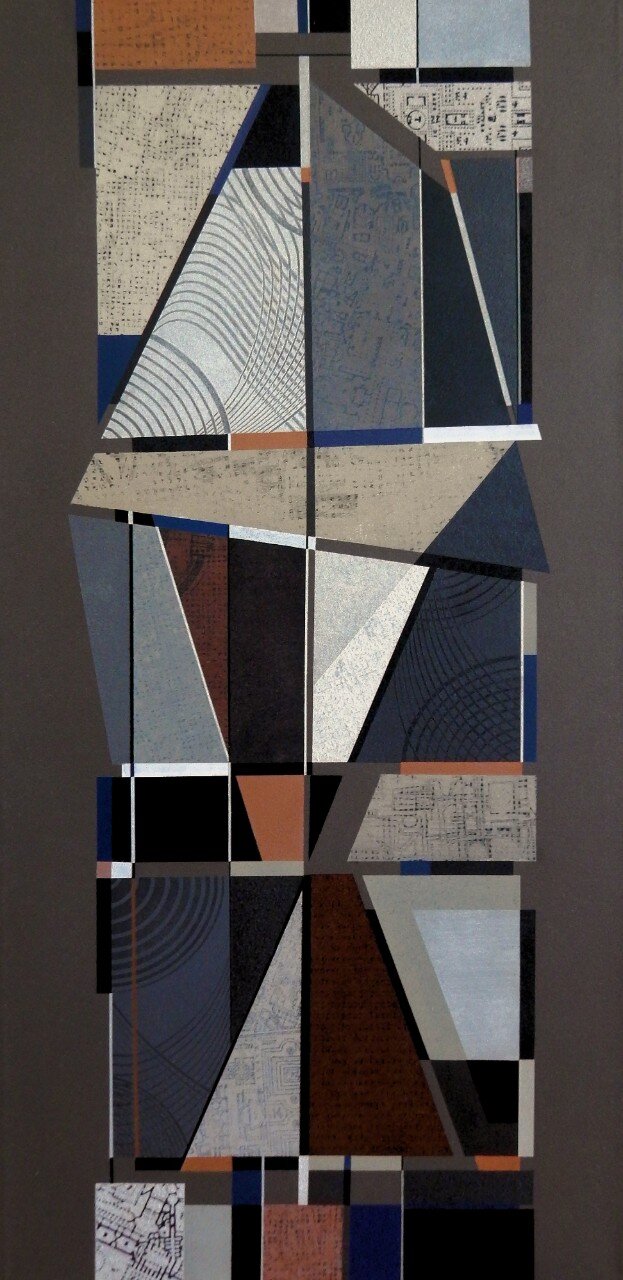 TOTEM, mixed technique on canevas, 18''x36''