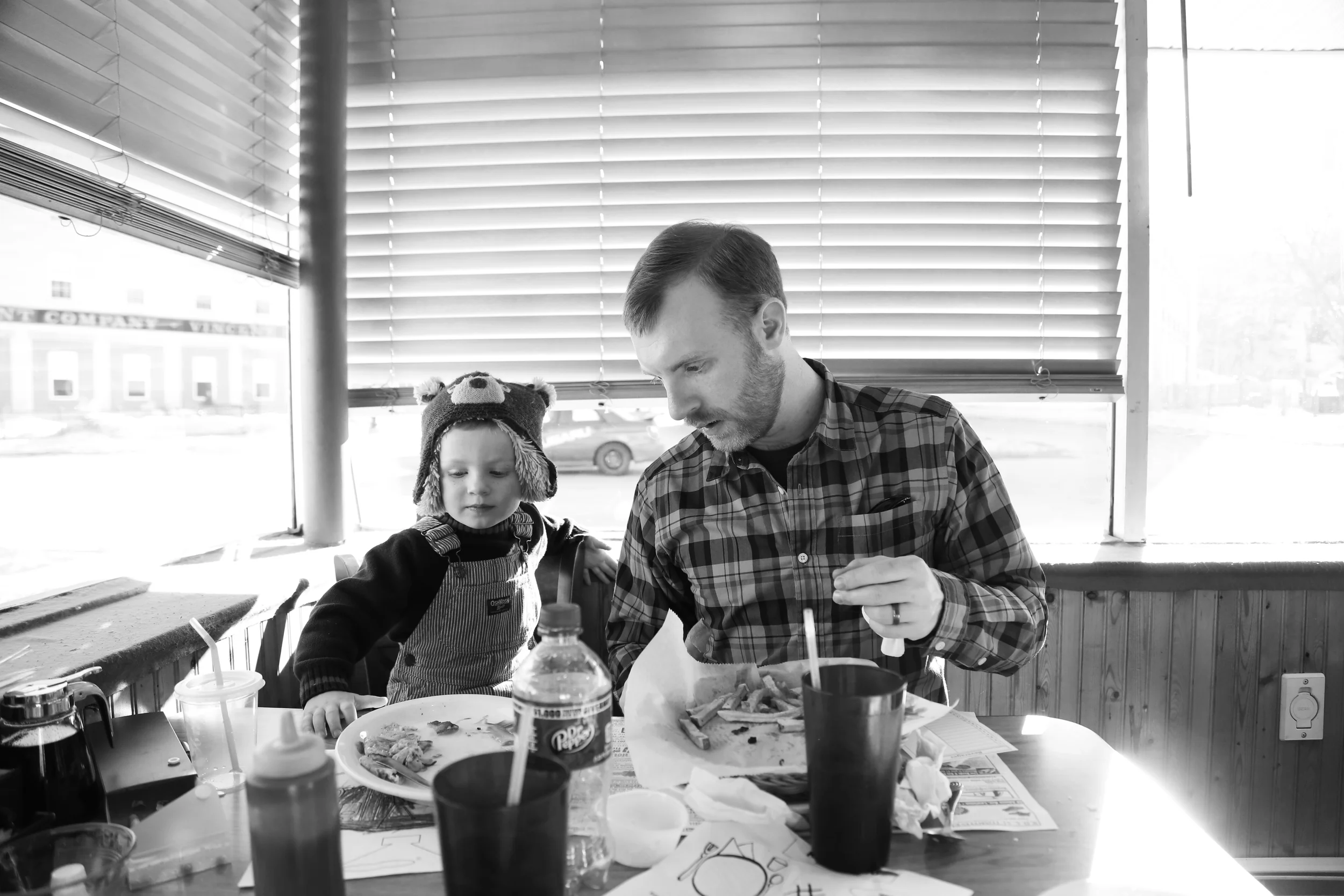 Parenting. It's how you go from all-homemade organic baby food to "Just two more French fries and you can have a bite of pudding."