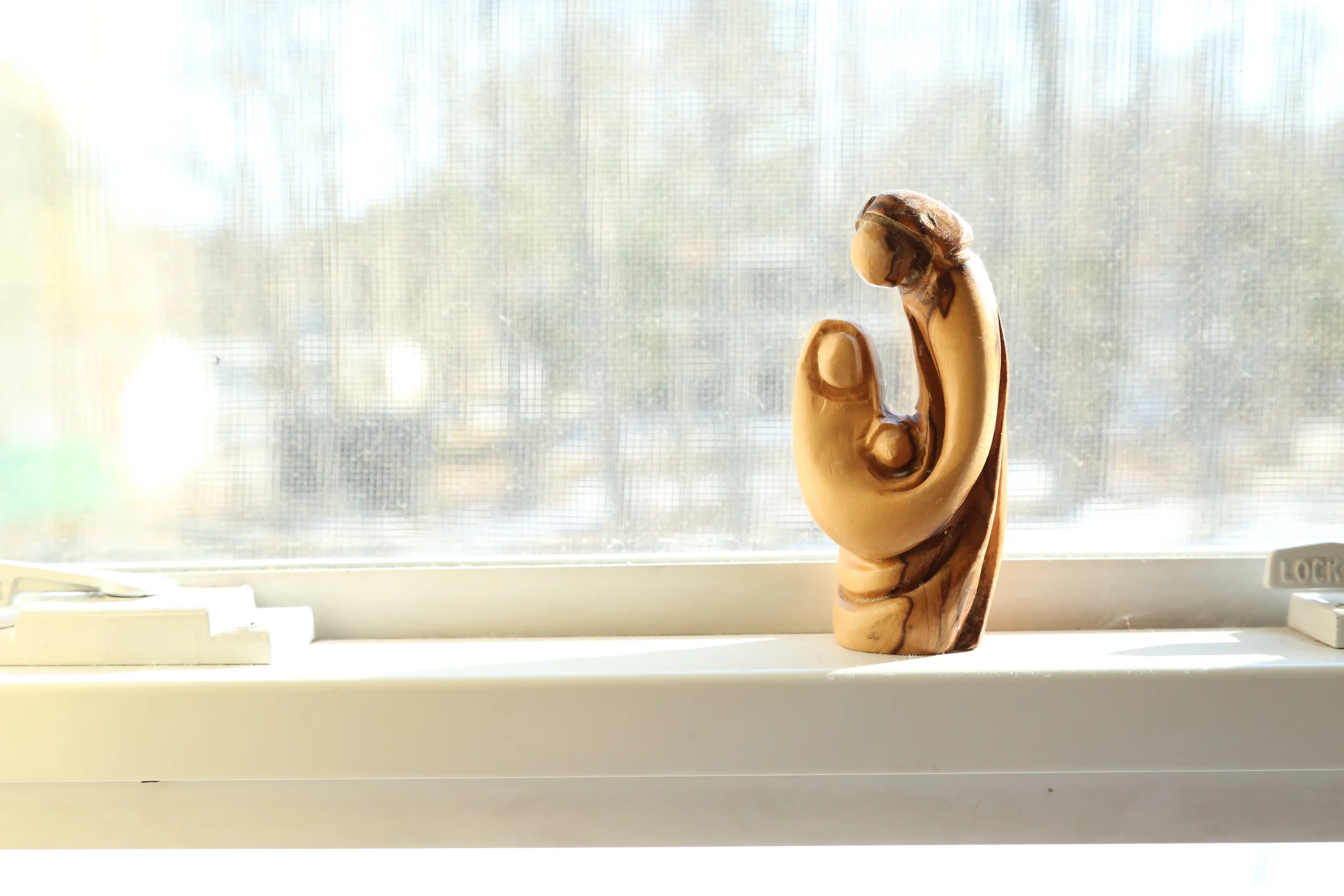 Holy family, given to me by my best friend Amy. If there's a fire, it's one of the things I'll grab. I miss her very much.