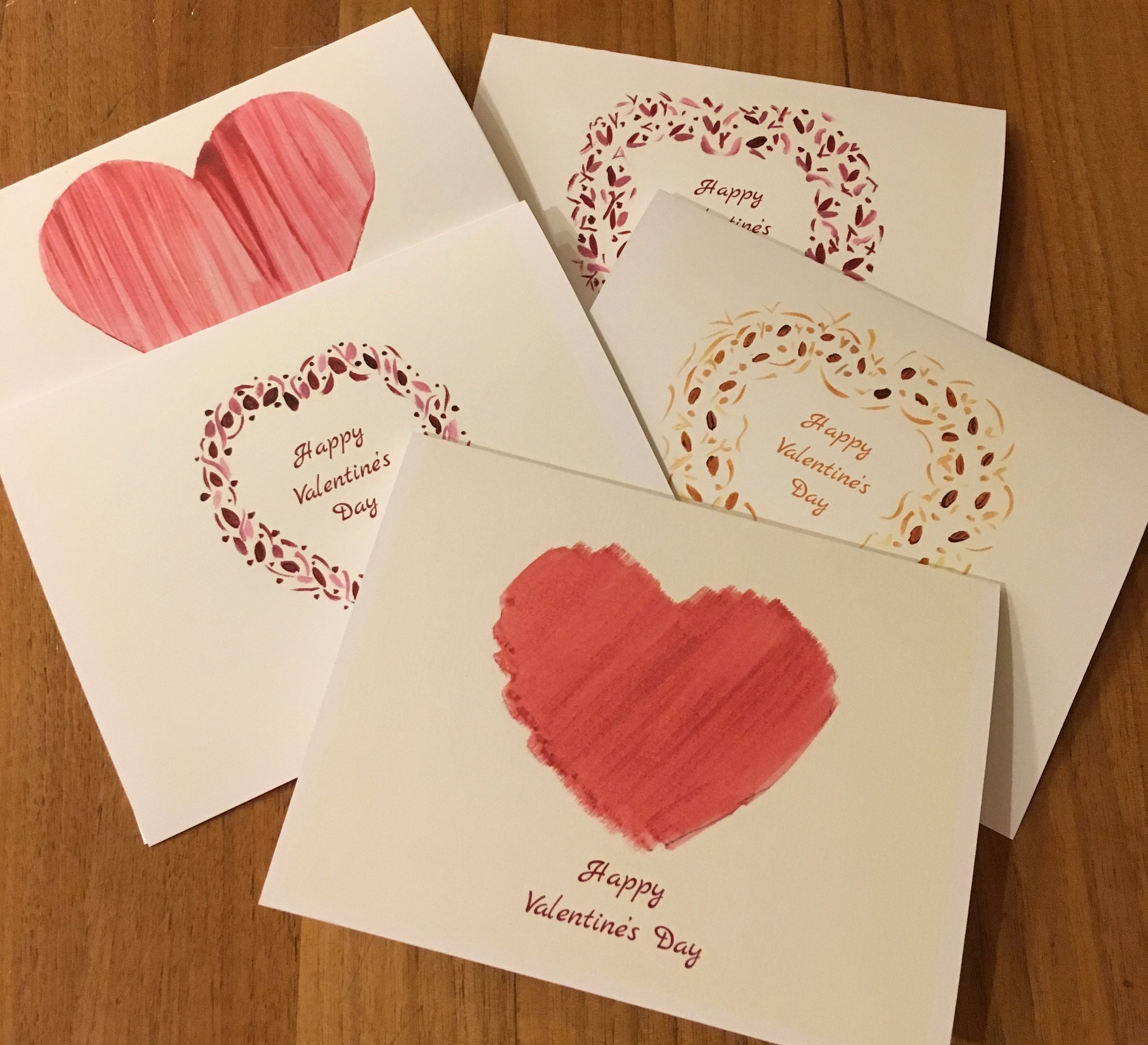 Boxed set of 5 Greeting Cards: Valentine's Collection