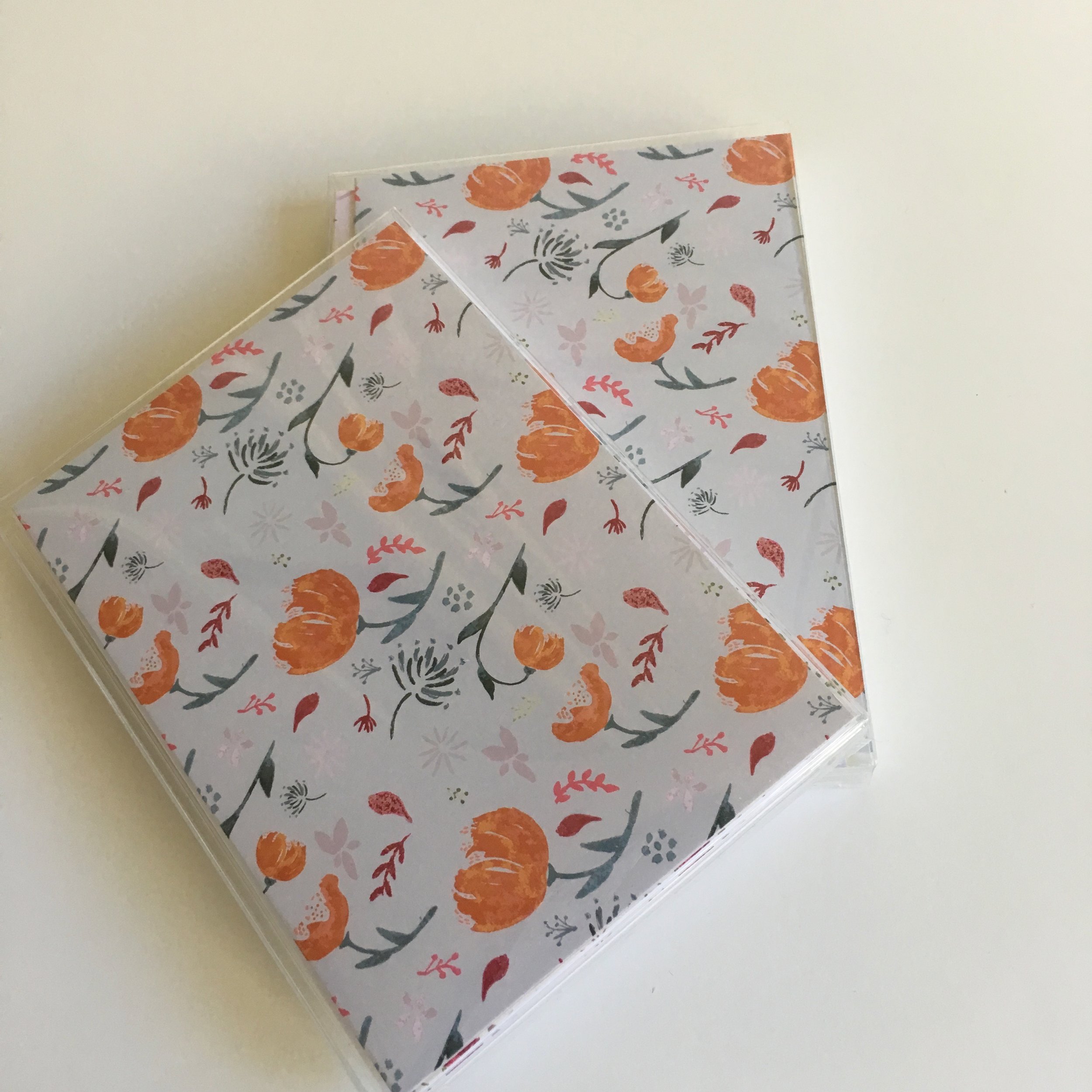 Watercolor card sets - orange flowers (Copy)