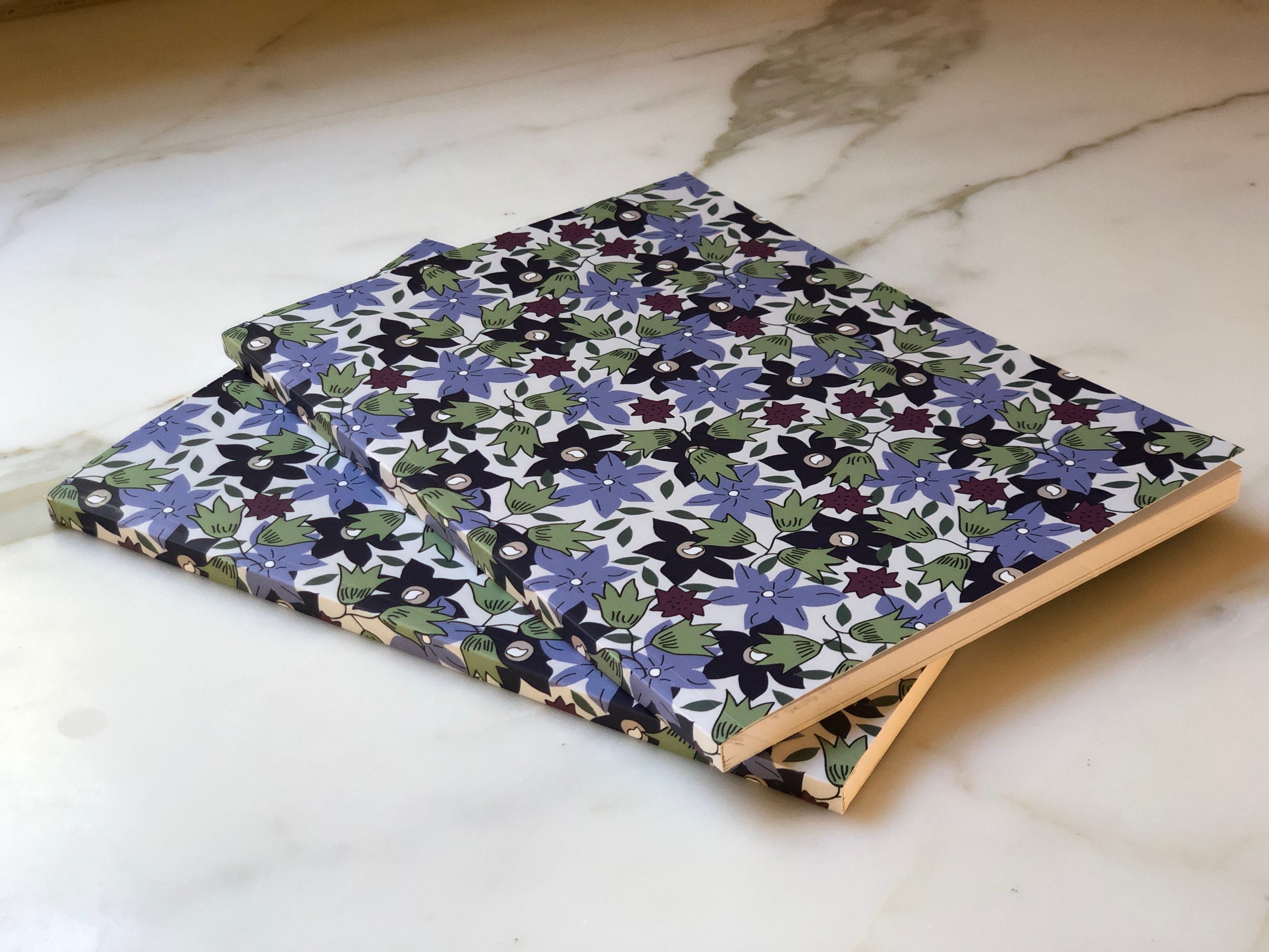 Pair of Lined Notebooks - & Violet Print Design — Anne Art