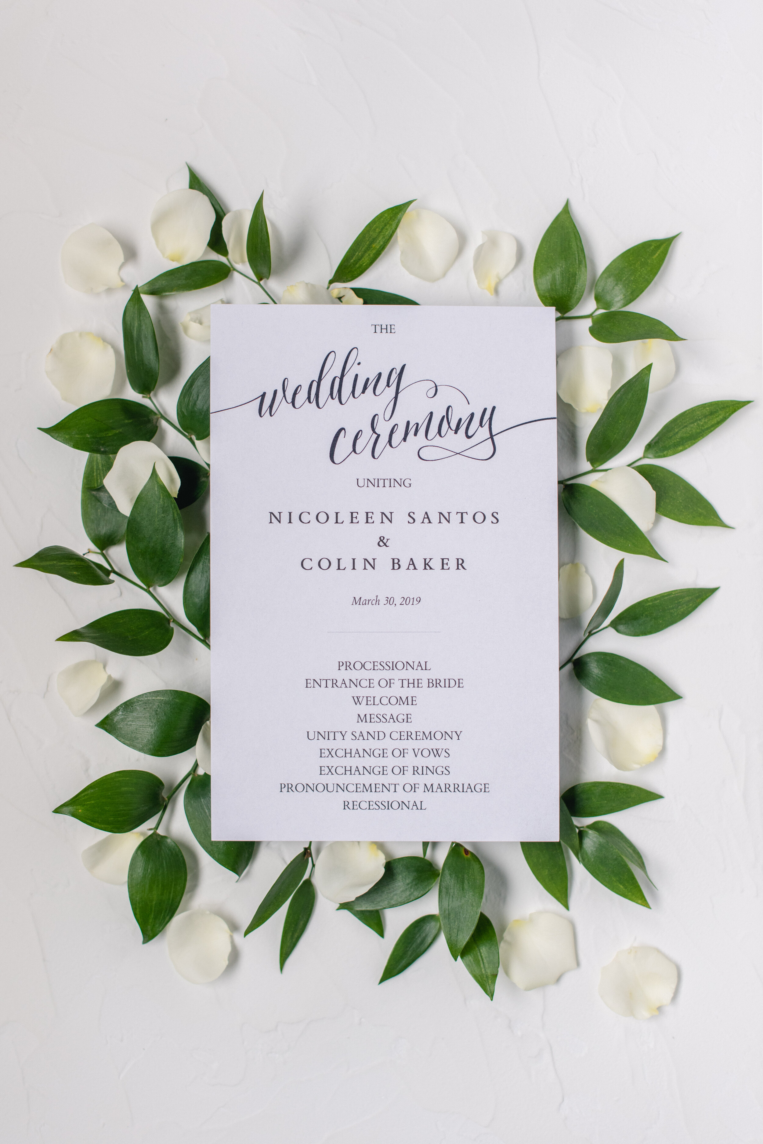 Wedding Ceremony Program with greens and roses.jpg