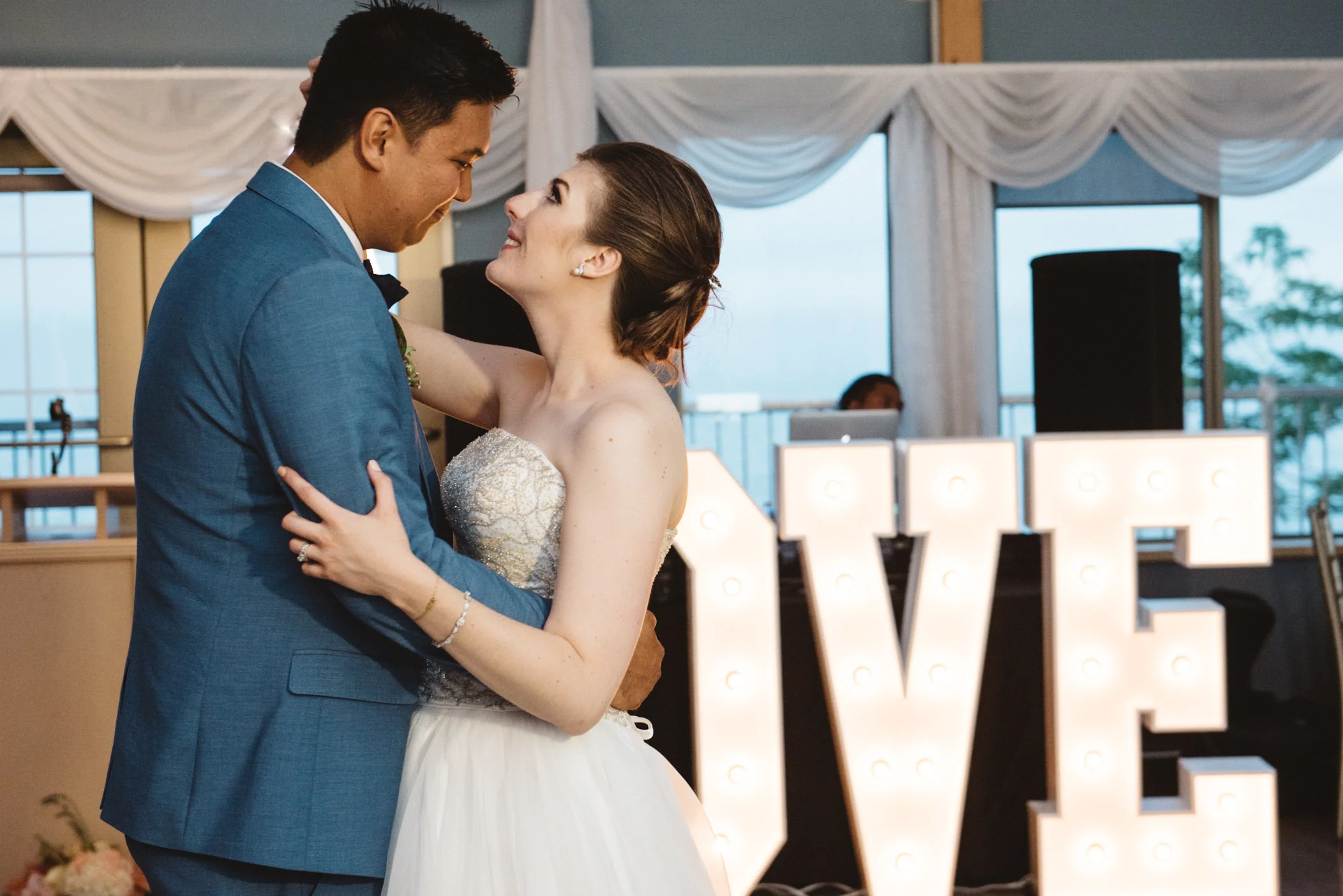Rental Love Sign with bride and groom