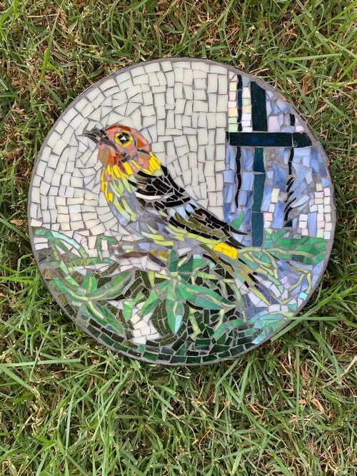 Custom Monogram Glass Tile 4 inch Mosaic Pots — Marin Mosaics