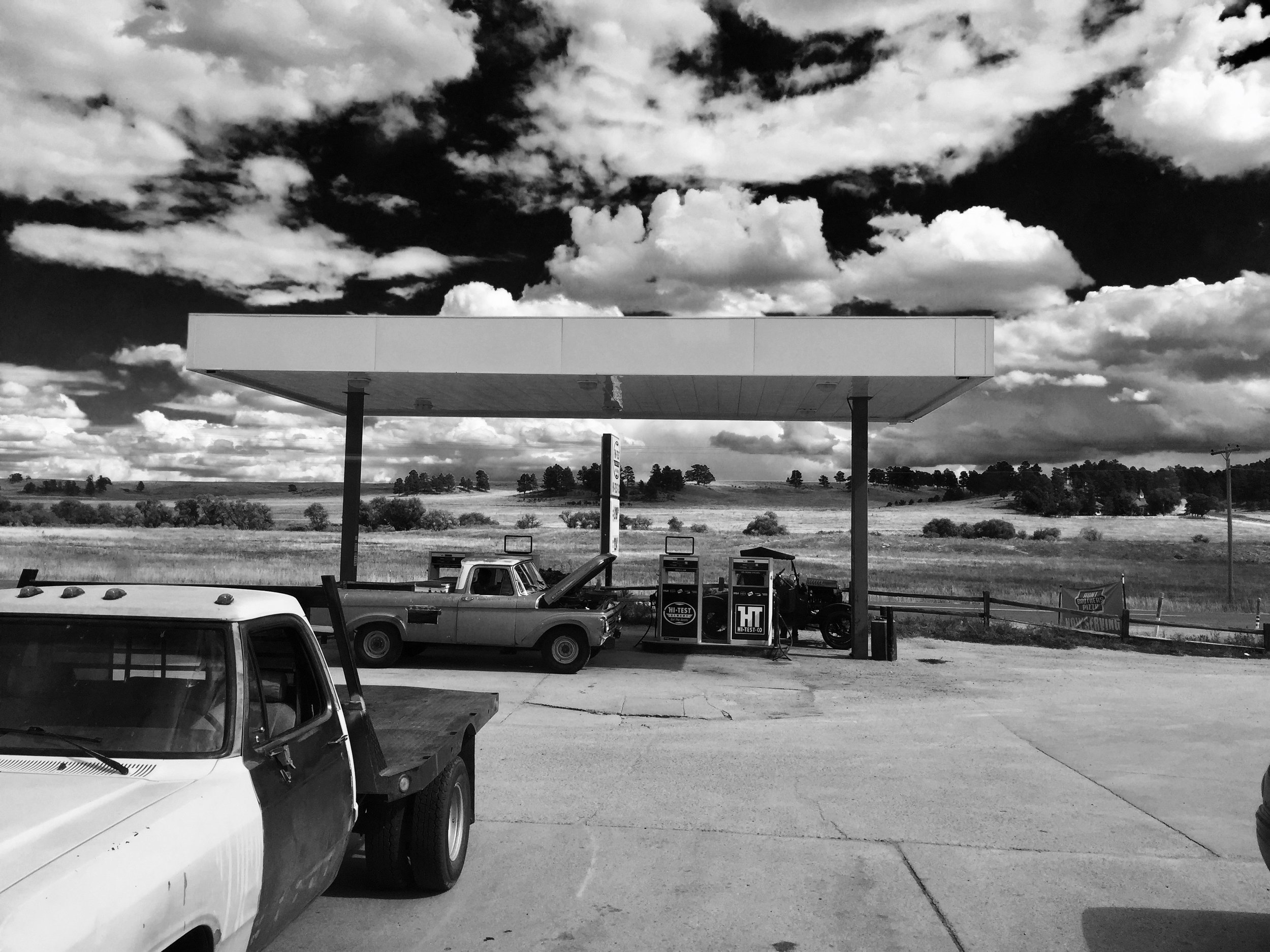 Black & White Sky Gas Pumps