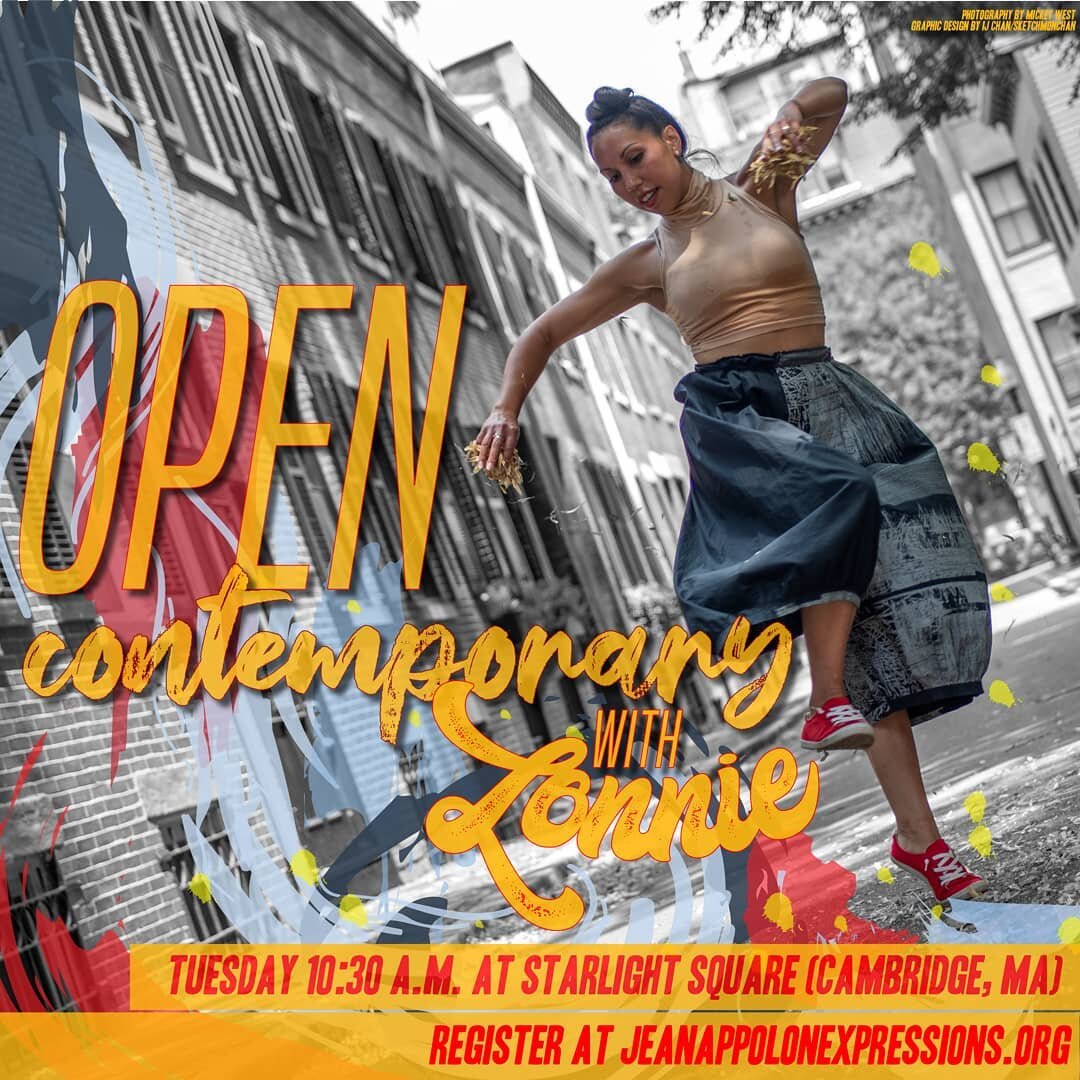 Tuesdays in person at Starlight Square in Cambridge, MA! Join @lstanz25 from 10:30-12:00pm ET for Open Level Contemporary in the beautiful outdoors.

📷@mickeywestphoto 
Graphic Design @sketchmonchan 

@centralsqbid @thedancecomplex @cambridgearts @c