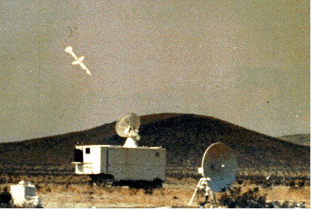 Annular-blast-fragmentation warhead (Shrike (AGM-45) antiradar missile) detonation against simulated threat radar complex; military explosives and specialized warheads have been areas of unparalleled China Lake accomplishment for 5 decades.