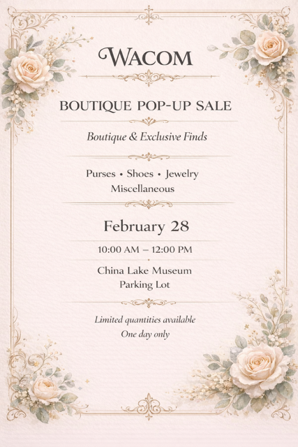 WACOM Pop-up sale on February 28th!