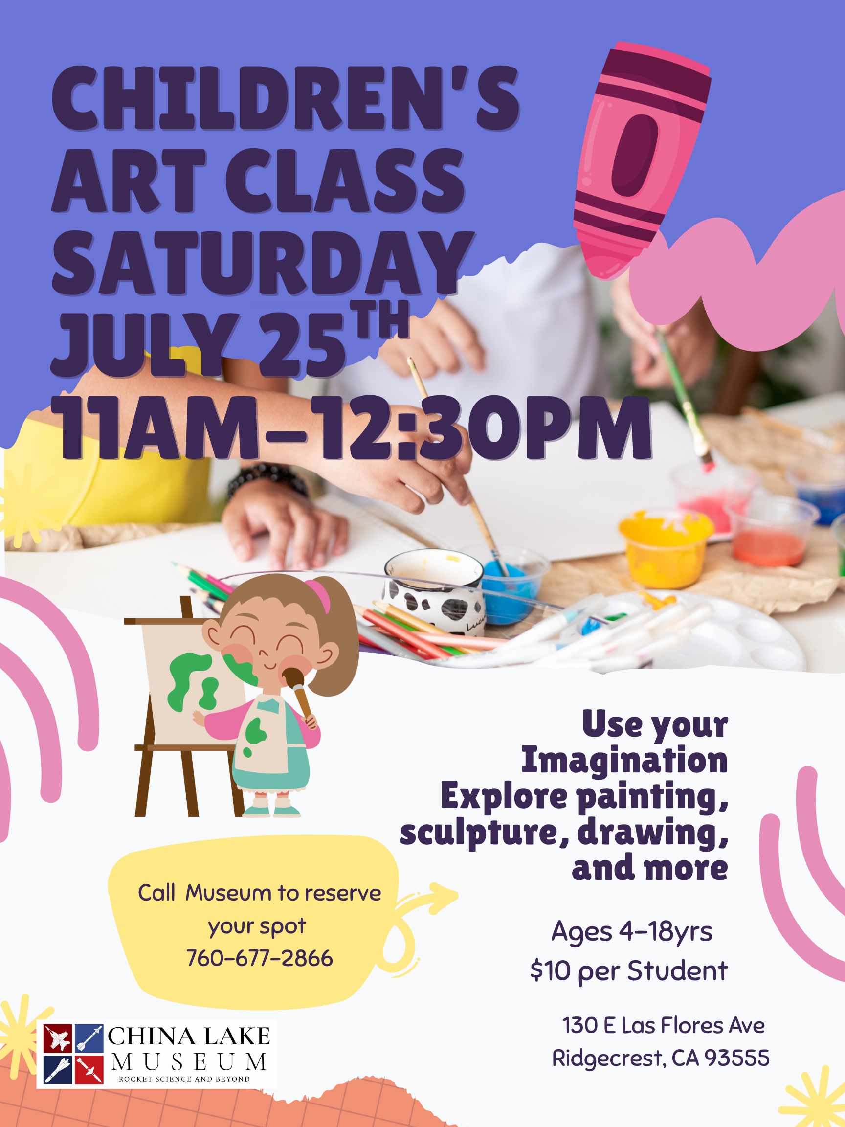 Children's Art Class for July 25th