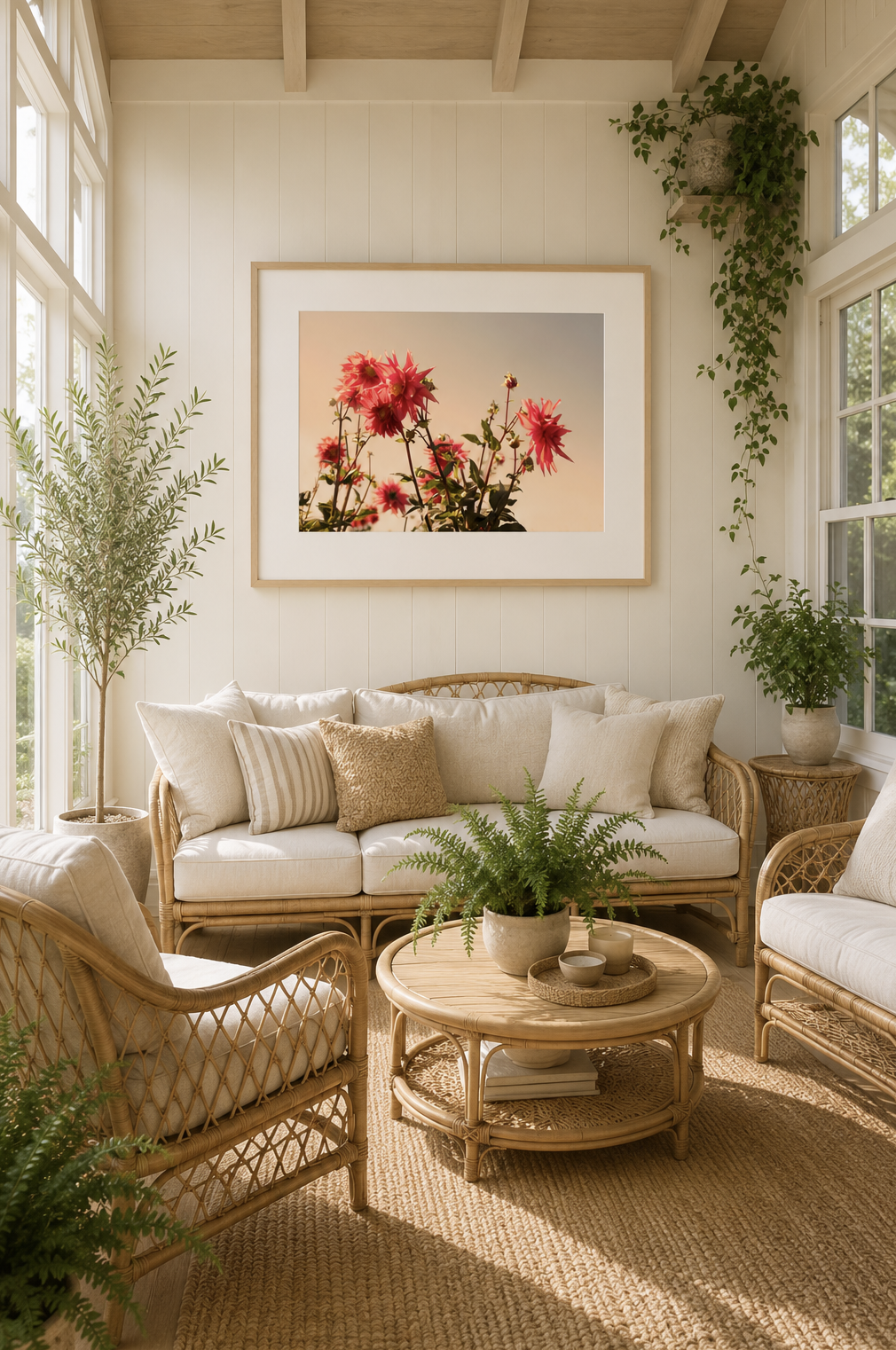 Flora No. 11| Coral Dahlias in Evening Light | Fine Art Dahlia Photography Print | California Botanical Wall Art