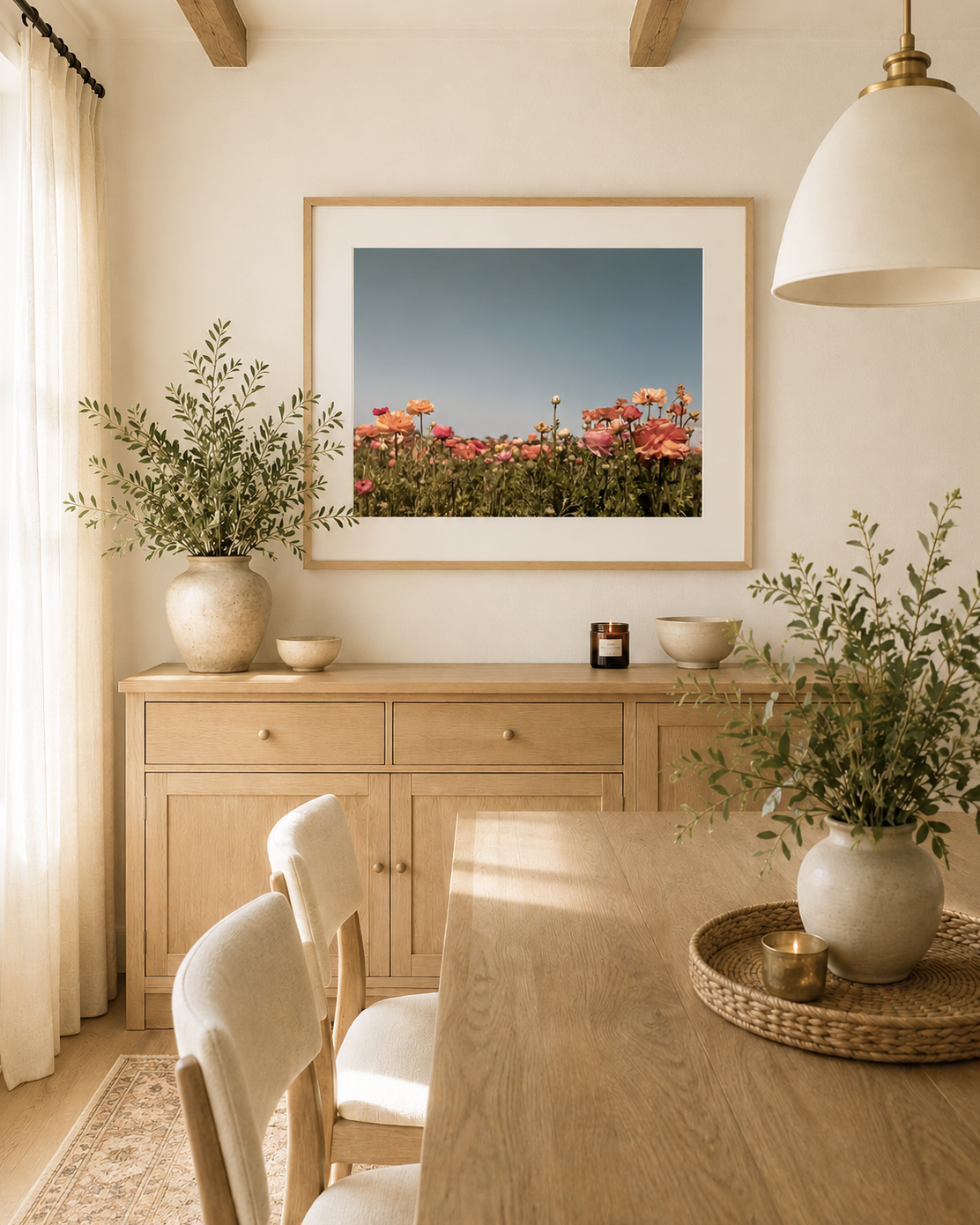 Flora No. 13| California Ranunculus Field | Fine Art Botanical Photography Print | Floral Wall Art for Dining Rooms