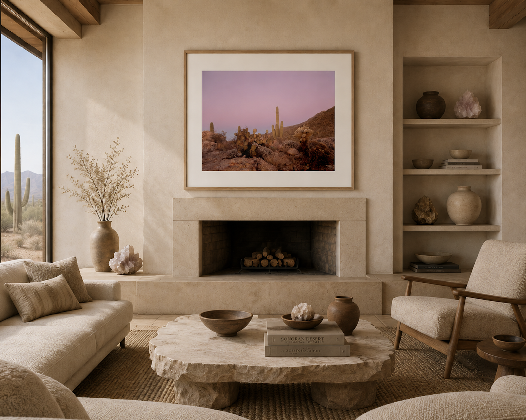 Saguaro No. 9| Desert Rose – Framed Sonoran Desert Sunset Photography Print