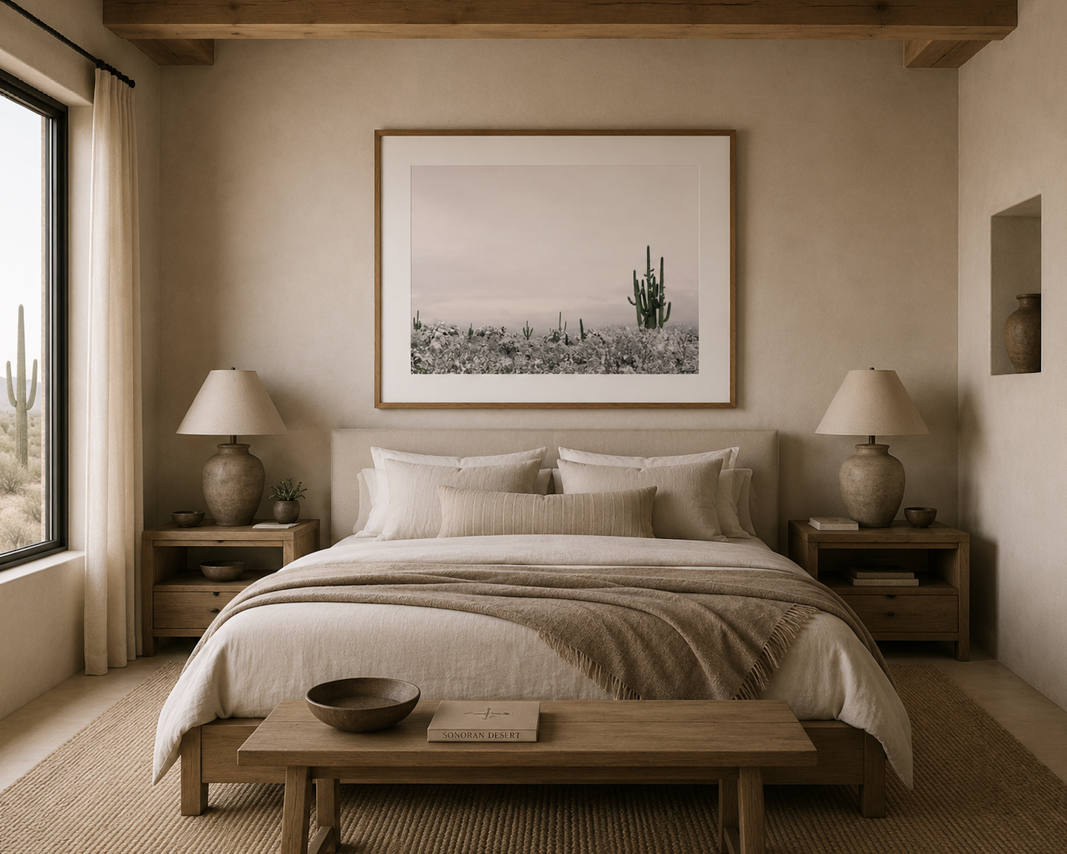 Saguaro No. 7| Winter Horizon – Snowy Saguaro Desert Wall Art | Fine Art Photography Print