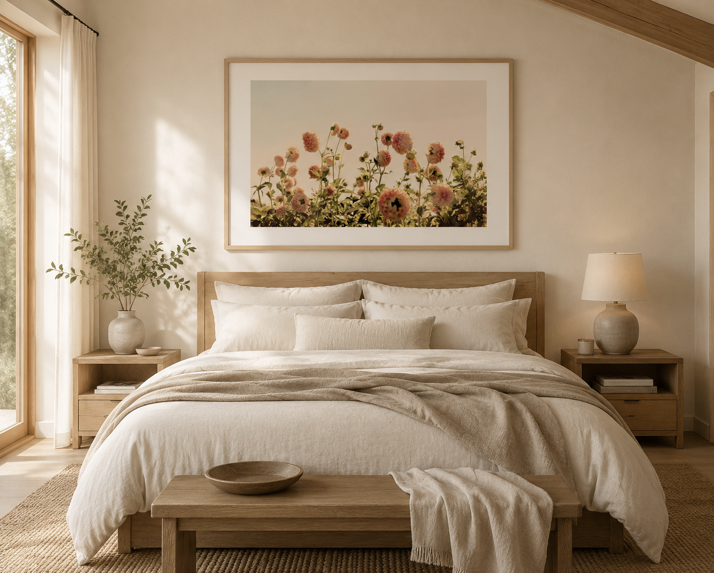 Flora No. 1| Blush Dahlia Field Wall Art | California Floral Photography Print