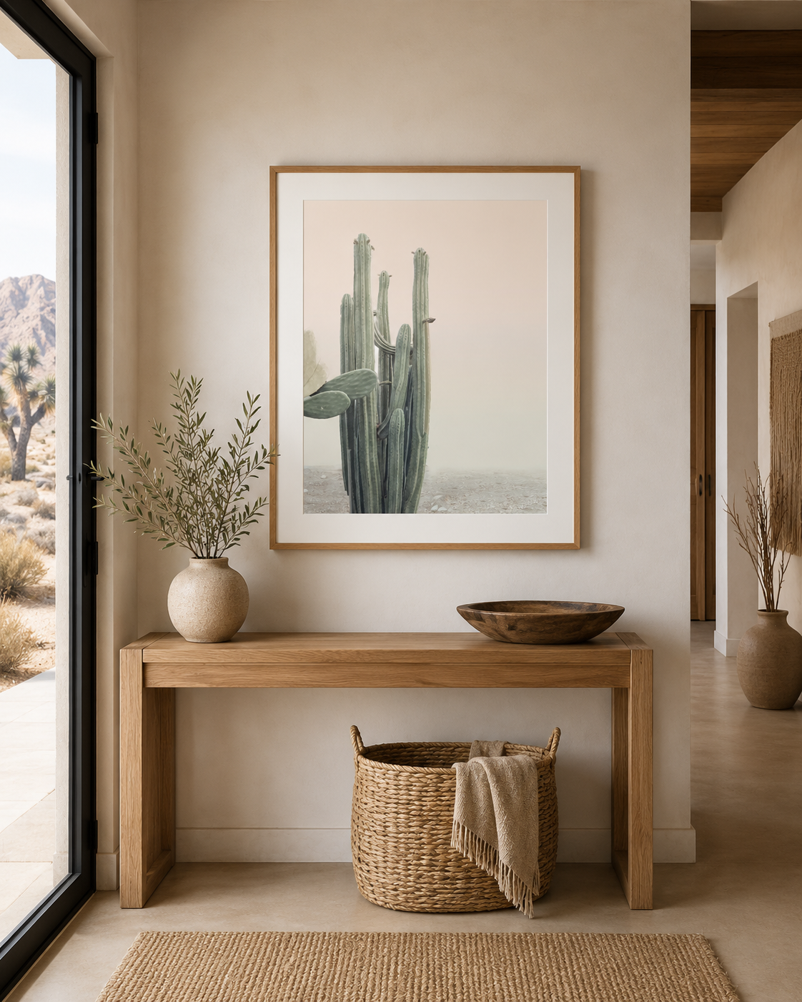Minimalist Cactus Photography in Various Frames | Modern Desert Entryway Wall Art | Wilder California| California Cactus No. 1