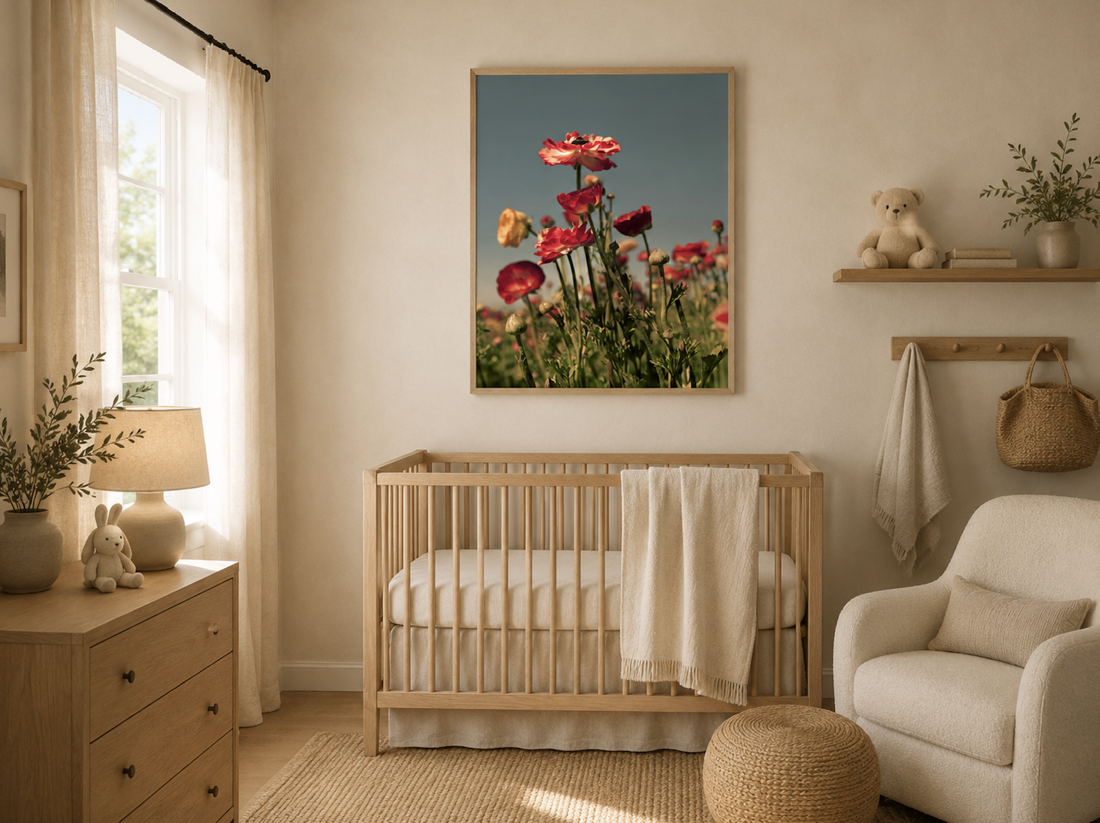 Flora No. 16| Coral Ranunculus Wall Art | California Floral Photography