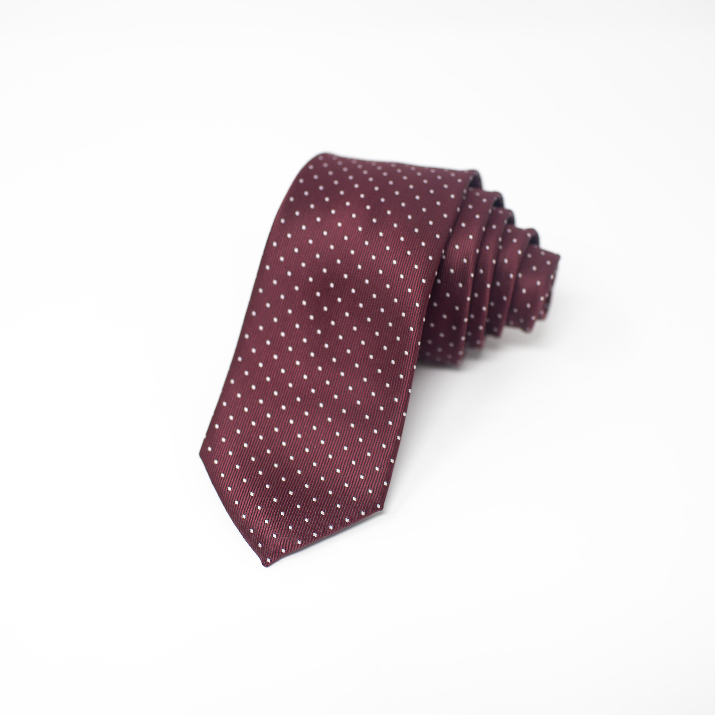 Slim Burgundy Dotted Tie 