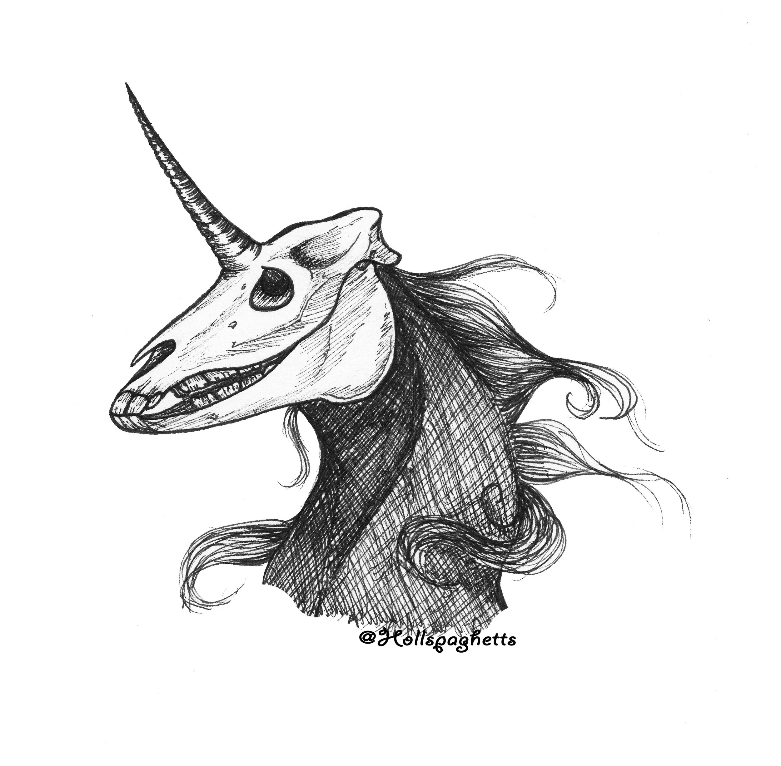 Unicorn Skeleton Round Sticker