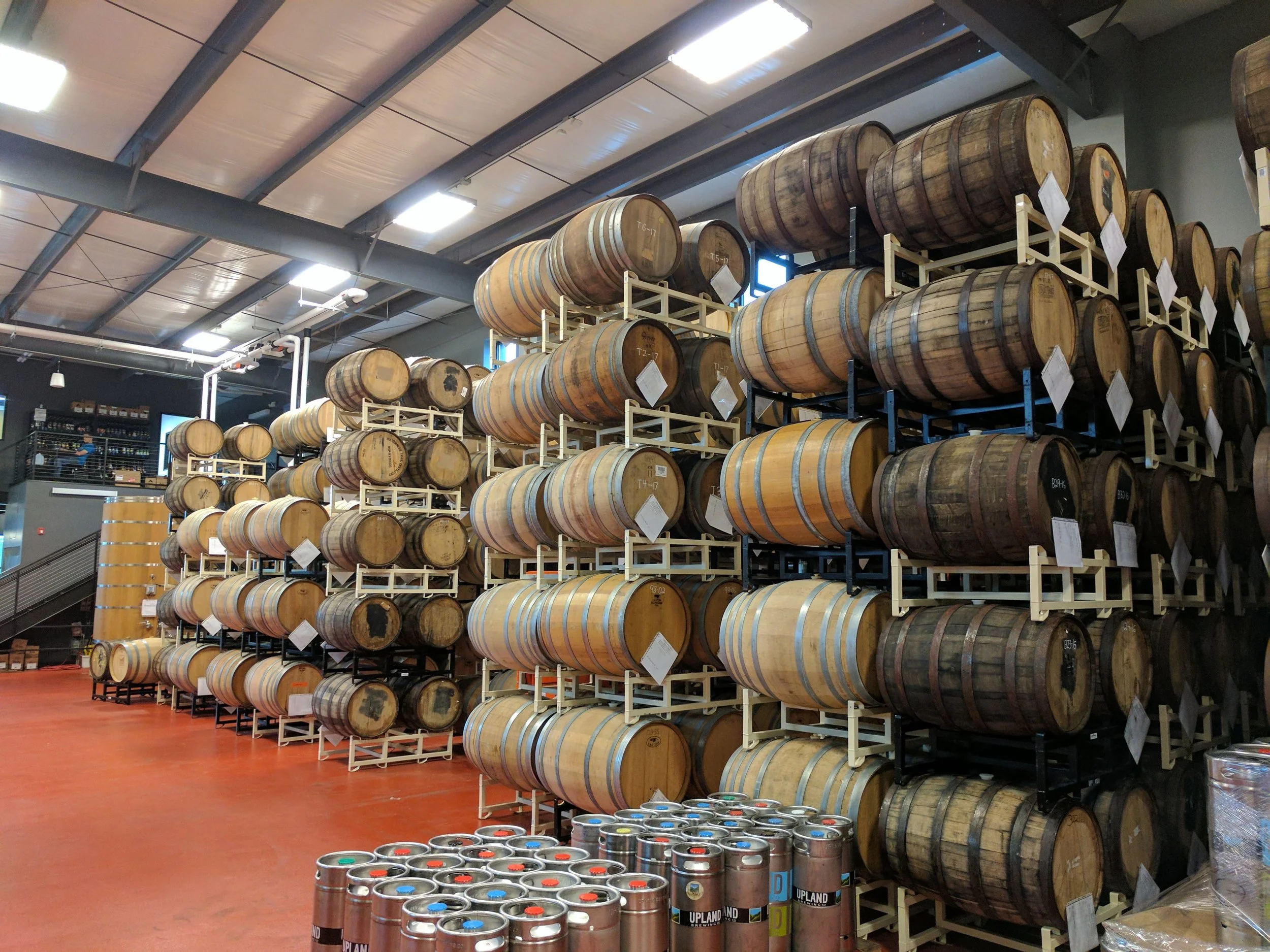 Upland Brewing Wood Shop Barrel Storage