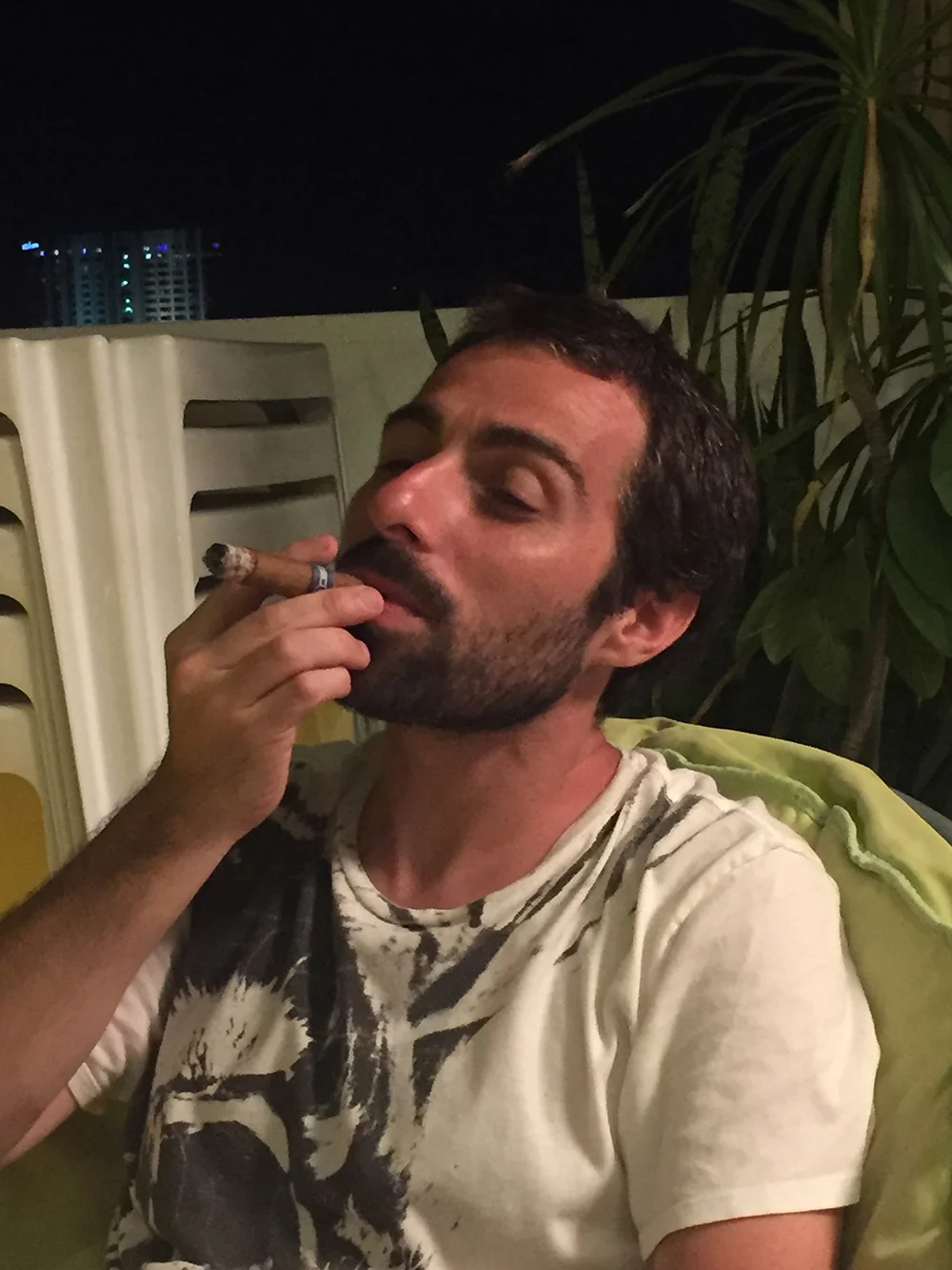 Smoking a "cuban"