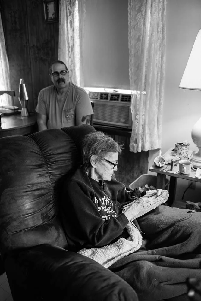 "If it wasn’t for the graciousness of my aunt and needing me around, I’d be probably homeless," says Michael, referring to his elderly aunt who he lives with and cares for. He quiets as he speaks of his father's passing. "I thank God that I got out of prison in time when I did because I was able to take care of my dad and my aunt and my stepmom. I got to walk the last seven years of pop’s life."