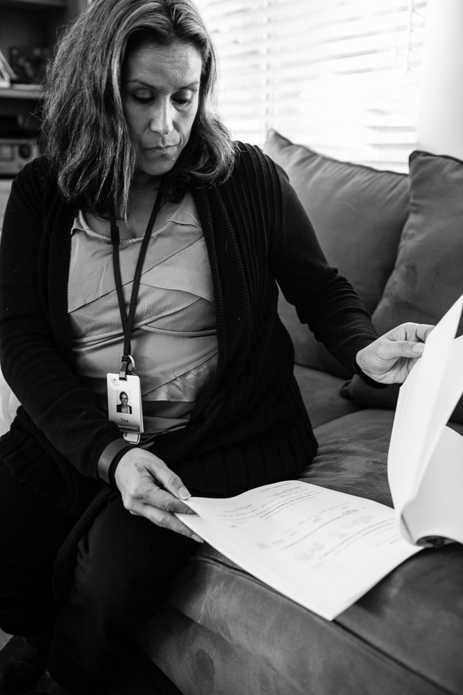 Tina reviewing her motion to waive interest on her LFOs. 