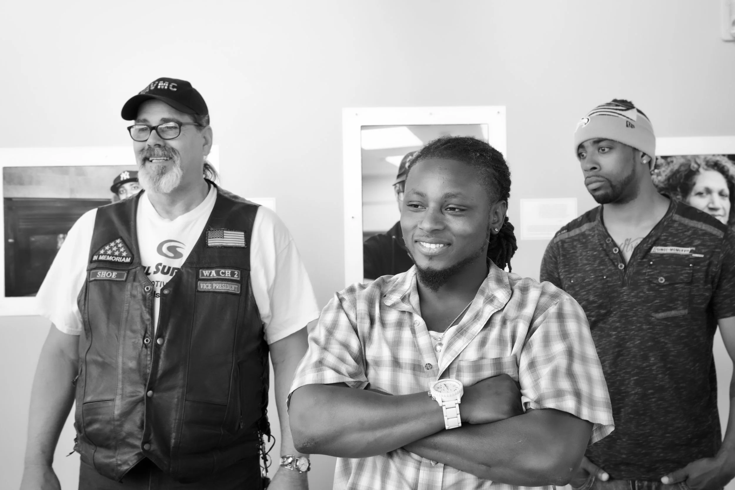 Michael, Rickey, and Breon before the community conversation. Photo courtesy of Constance Brinkley.