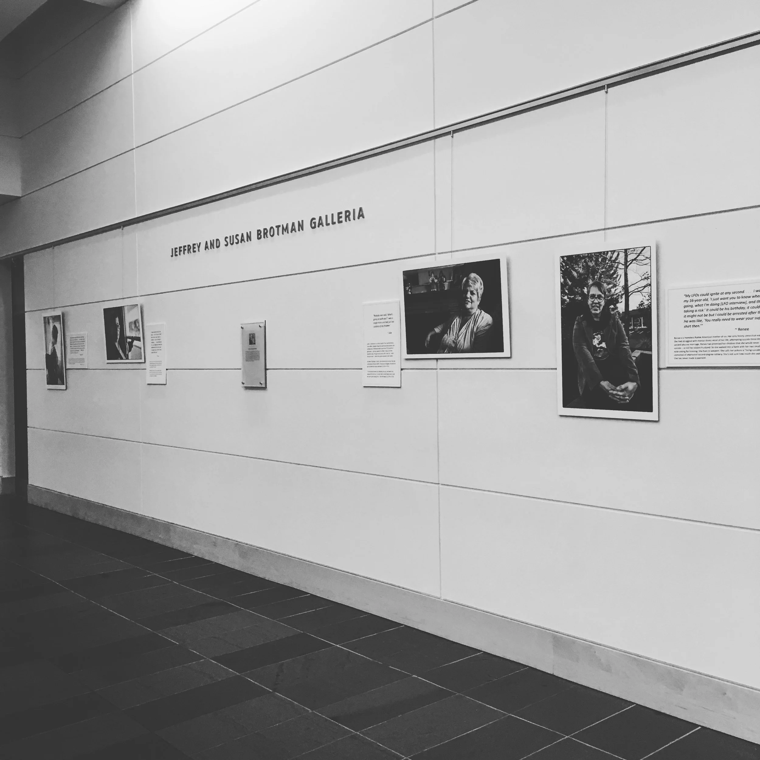 Our three-month exhibit at the Brotman Galeria at the University of Washington School of Law.&nbsp; 