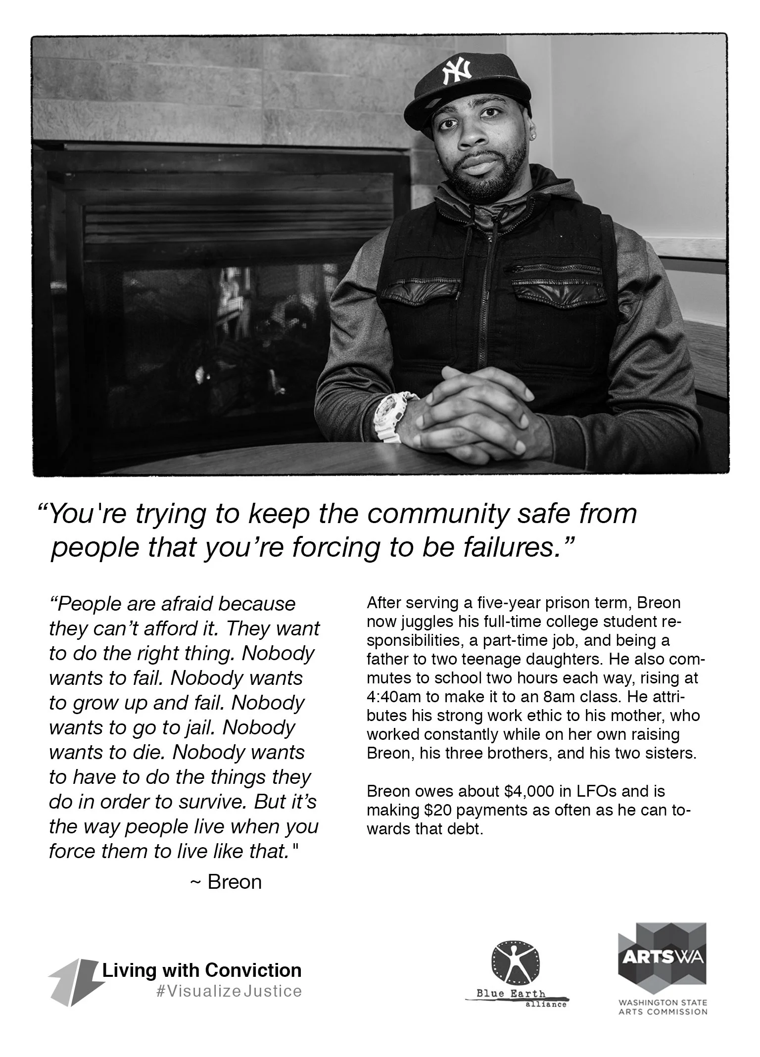 One of five 5” x 7” postcards sharing individual’s experiences living with LFOs.