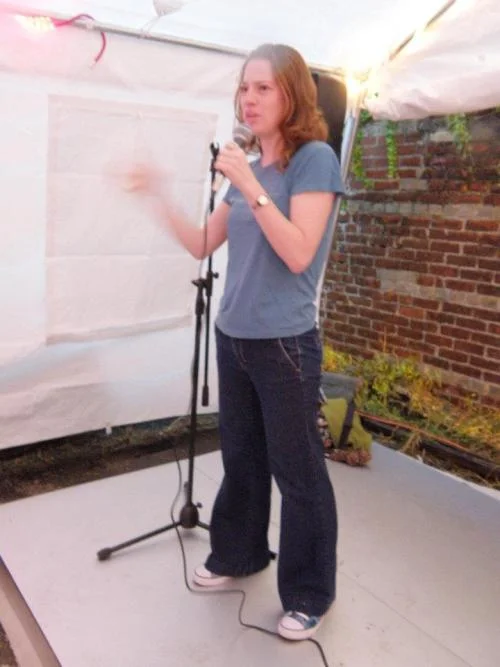   In a tent at a festival in Jersey City.  