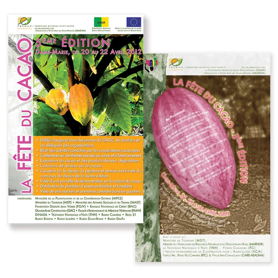 affiches Fête du Cacao (éditions 2009 & 2012)
