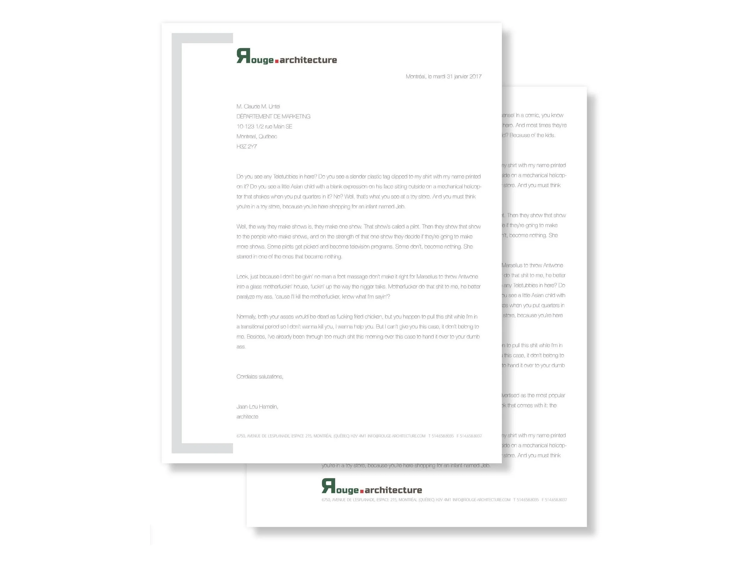 lettres avec entête et pied