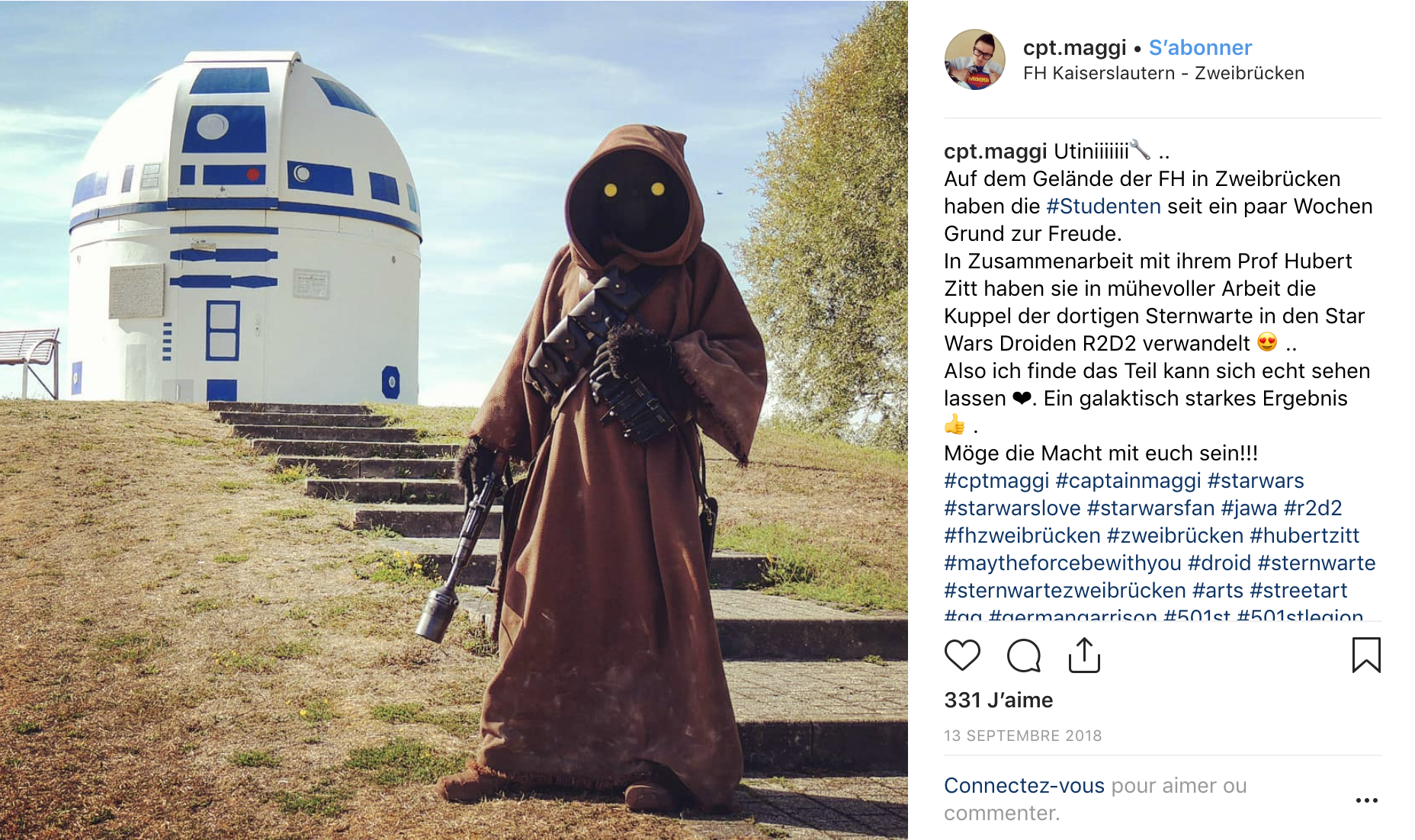 Des fans de star wars transforment un observatoire en R2-D2... géant