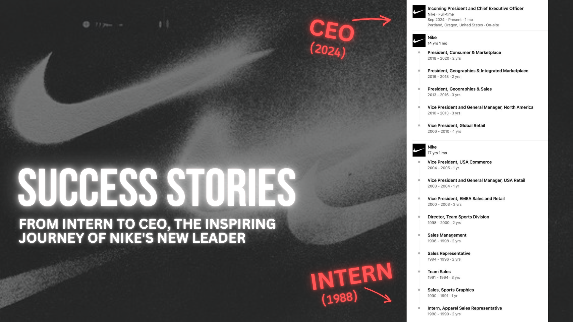 Success Stories: From Intern to CEO, The Inspiring Journey of Nike's New Leader