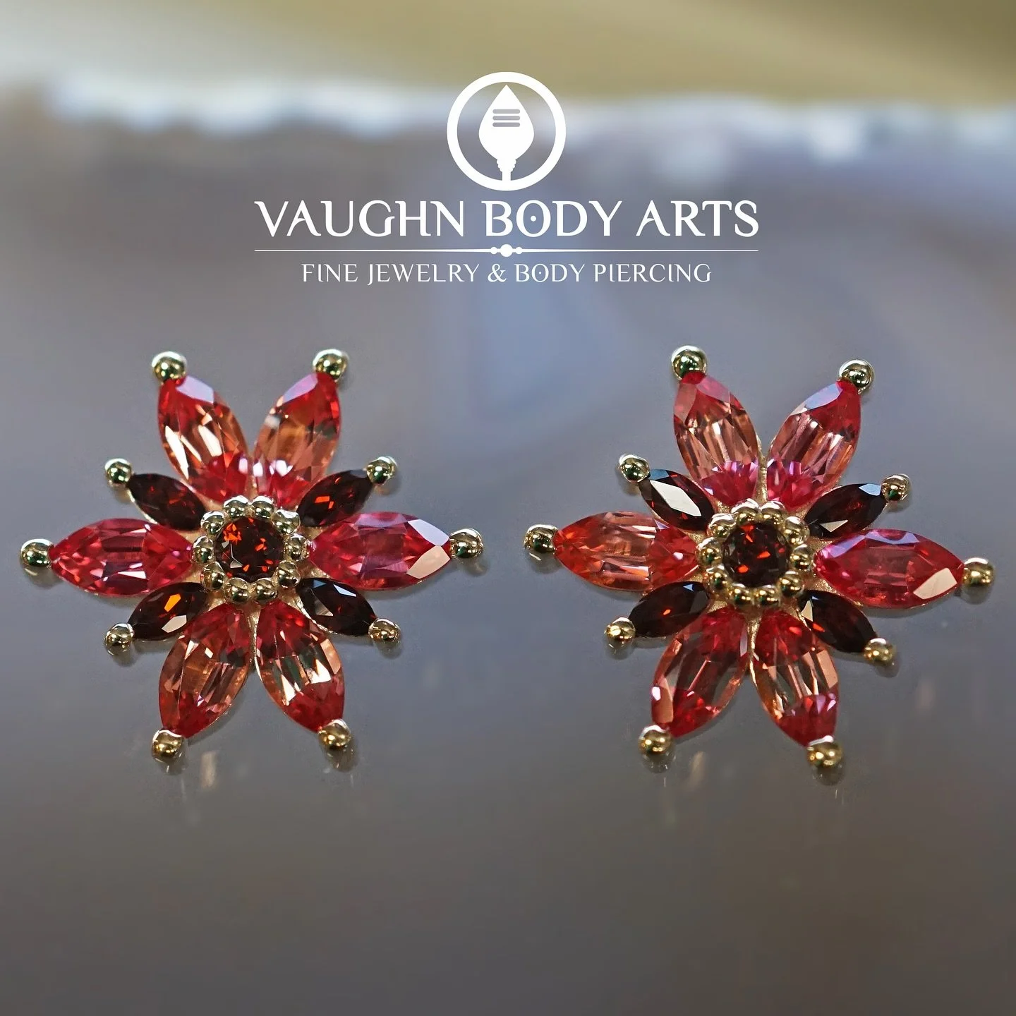 We just received so many new designs from BVLA!

We&rsquo;ll post more throughout the week, but first we have to show you how gorgeous these &ldquo;Starla&rdquo; threaded ends look. 

Solid Yellow Gold with Padparadscha Sapphires and Garnets. These w