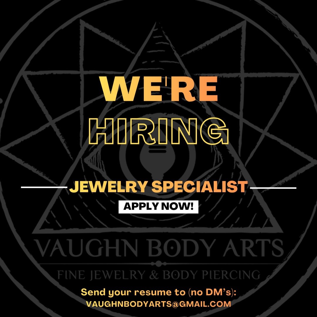 We are looking for a new front of house/jewelry specialist to join our team!

If you love working with great customers and beautiful jewelry, send us your resume. 

This position would be 40 hours per week, and would include Saturdays and/or Sundays.