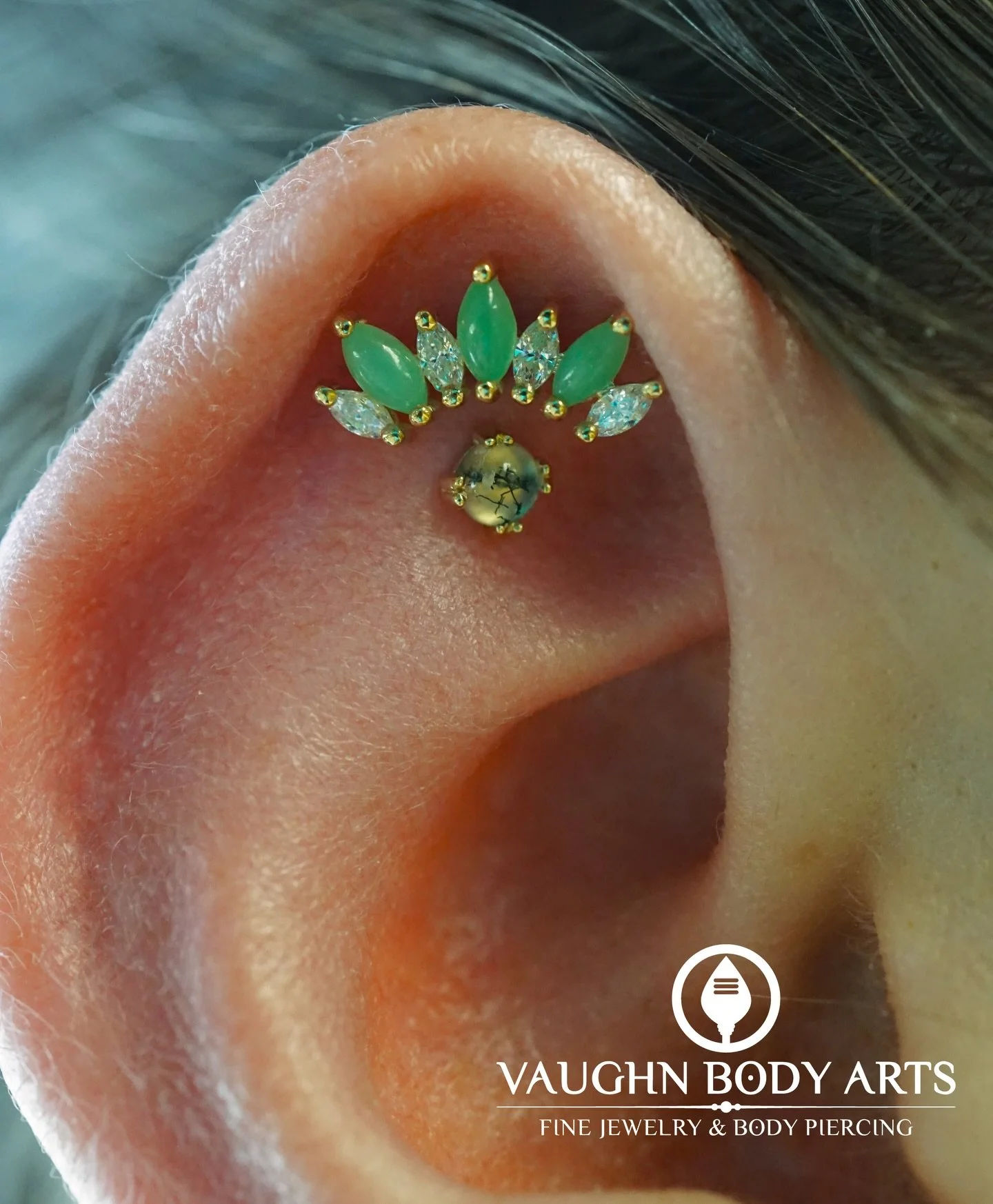 Our wonderful client Zoe saw a double helix combination we had done and wanted something similar. 

We are so excited with how pretty this turned out, and we are just in love with the jewelry she chose. 

The &ldquo;Athena&rdquo; with chrysoprase loo