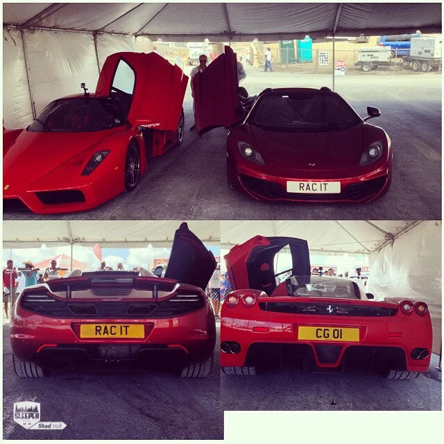  Race Of Champions or Top Gear. I can’t remember which but the MP4-12C and the very beautiful Ferrari Enzo  