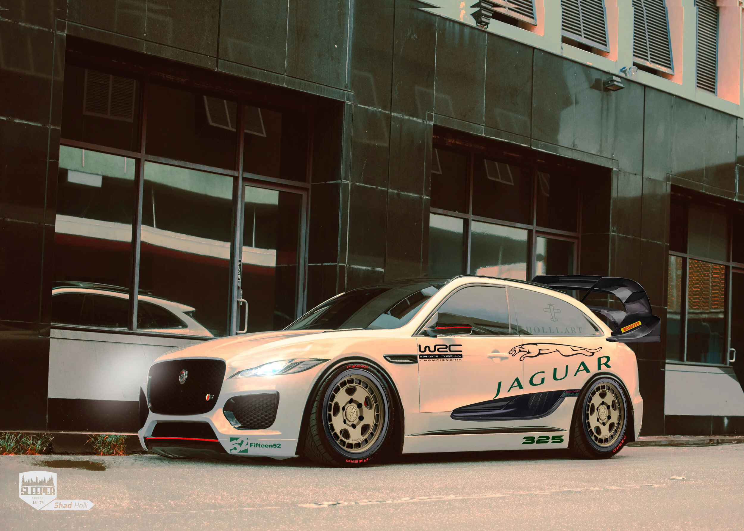  Jaguar F-Pace S rendered as a rally car  