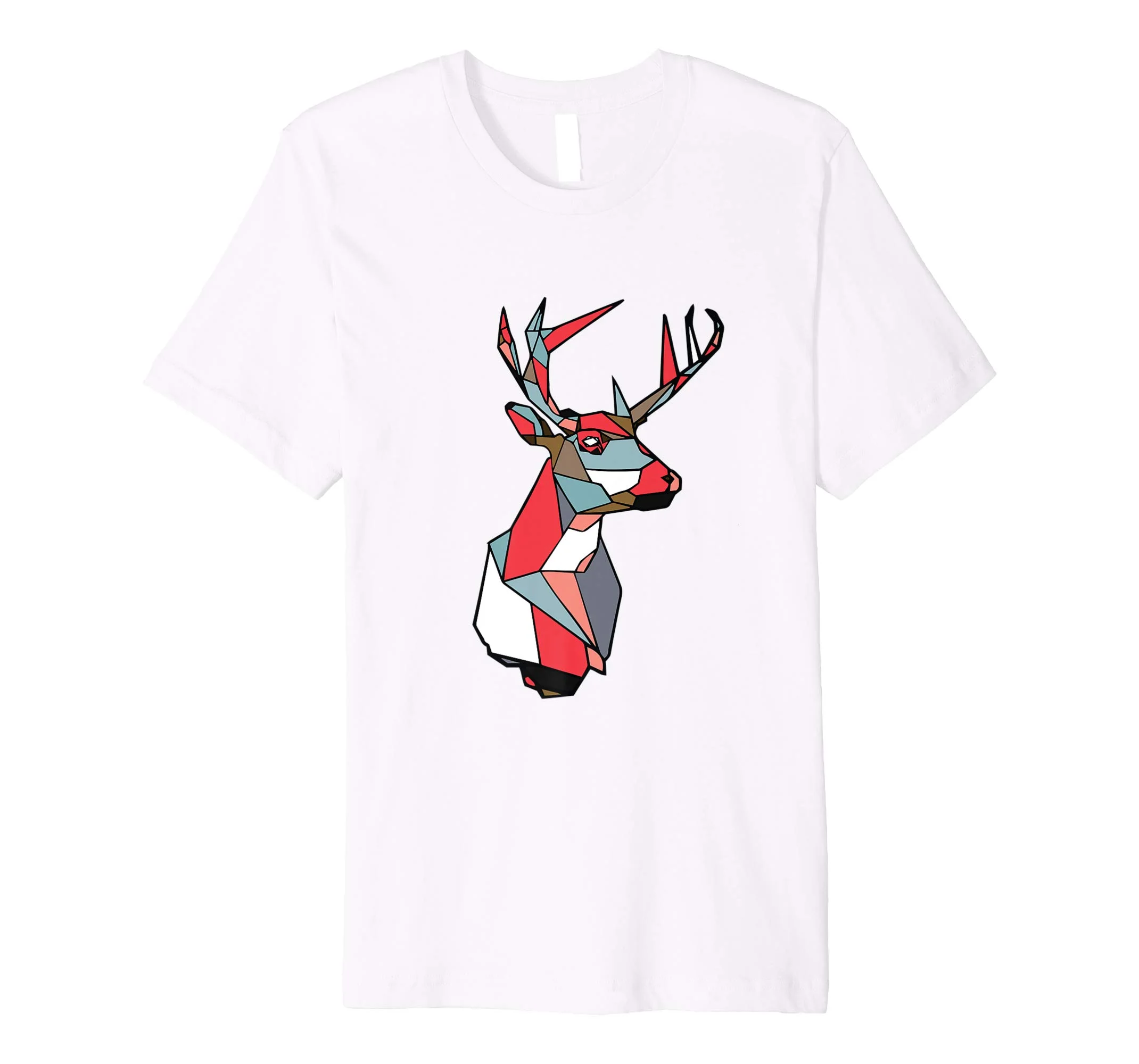 Geometric Deer Tee: White