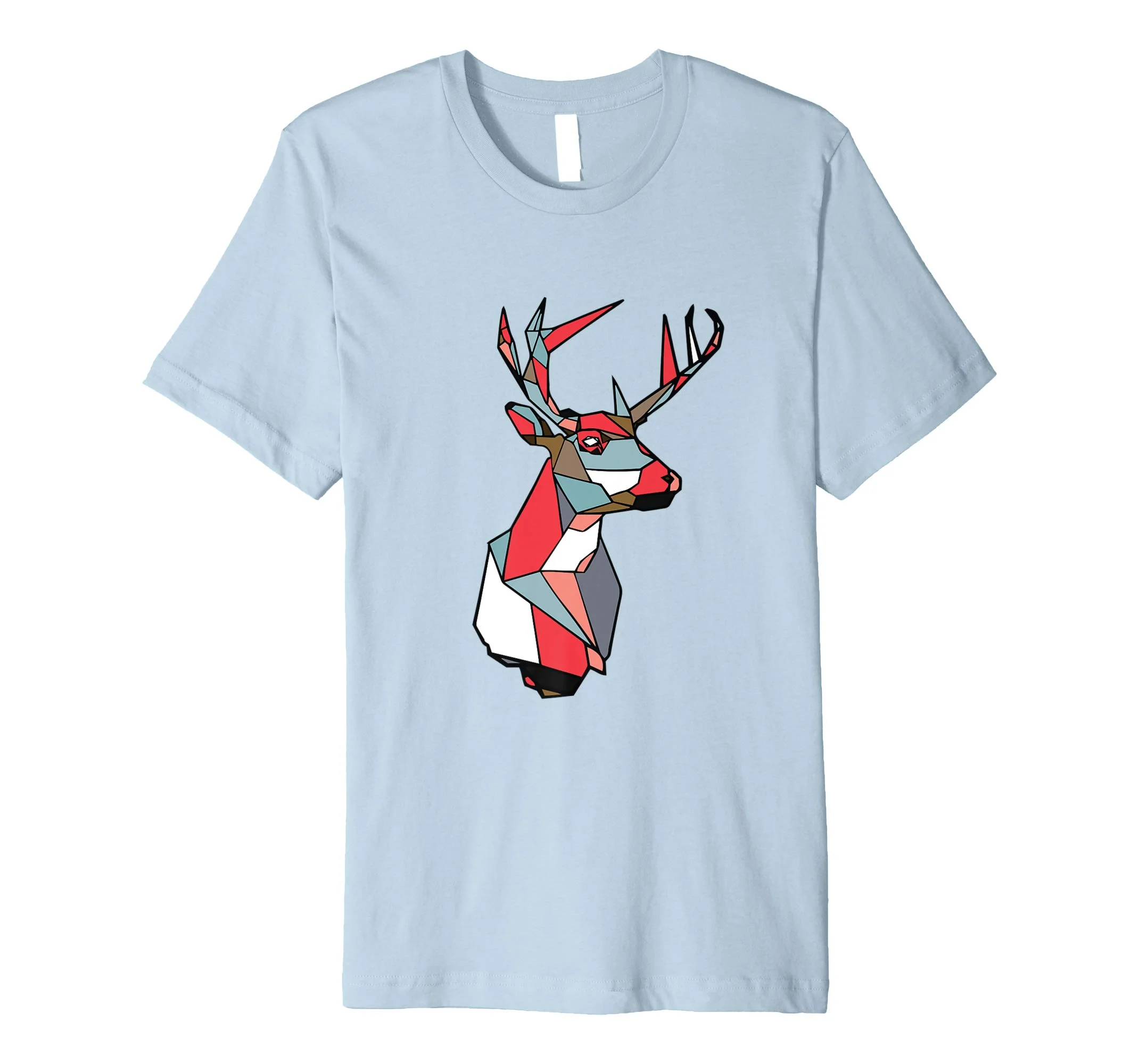 Geometric Deer Tee: Light Blue