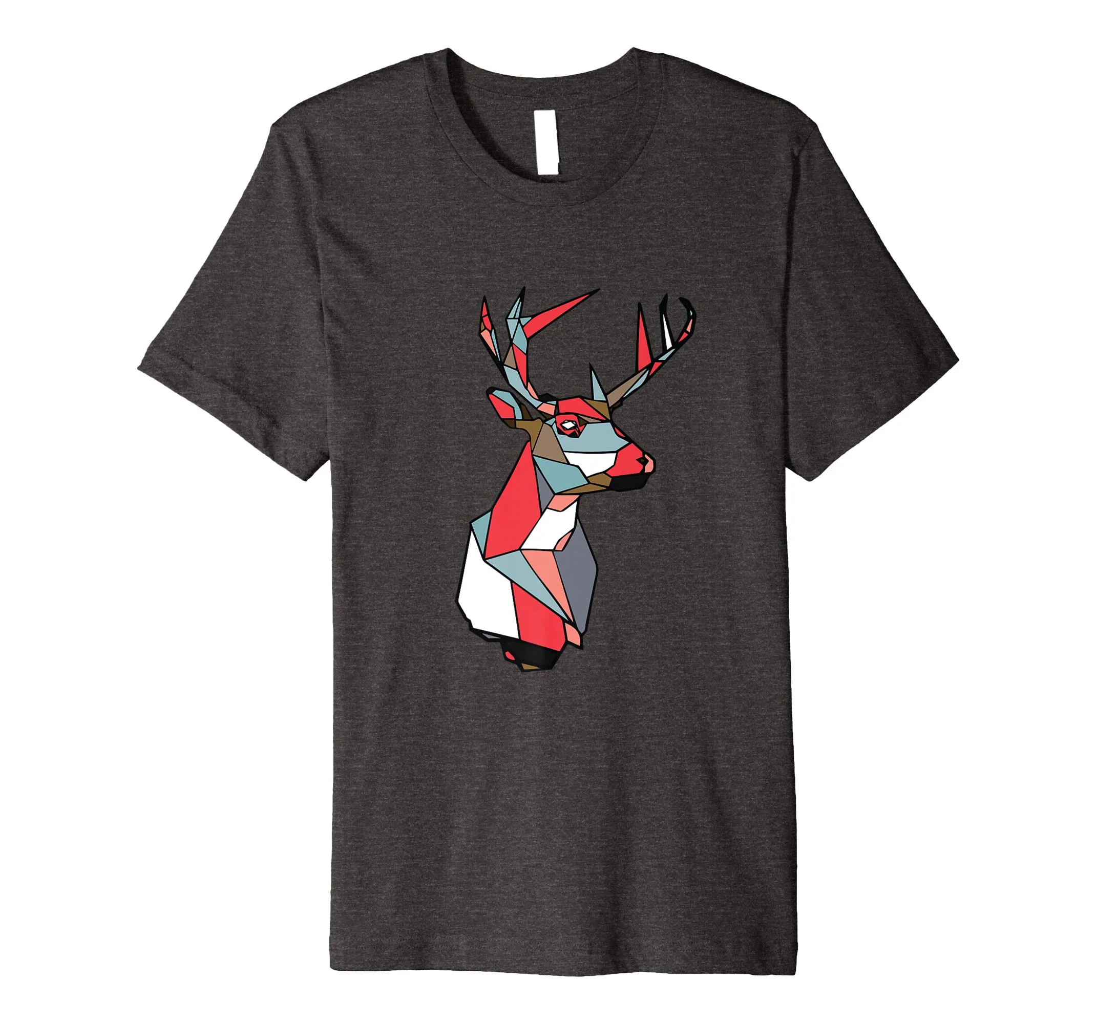 Geometric Deer Tee: Charcoal